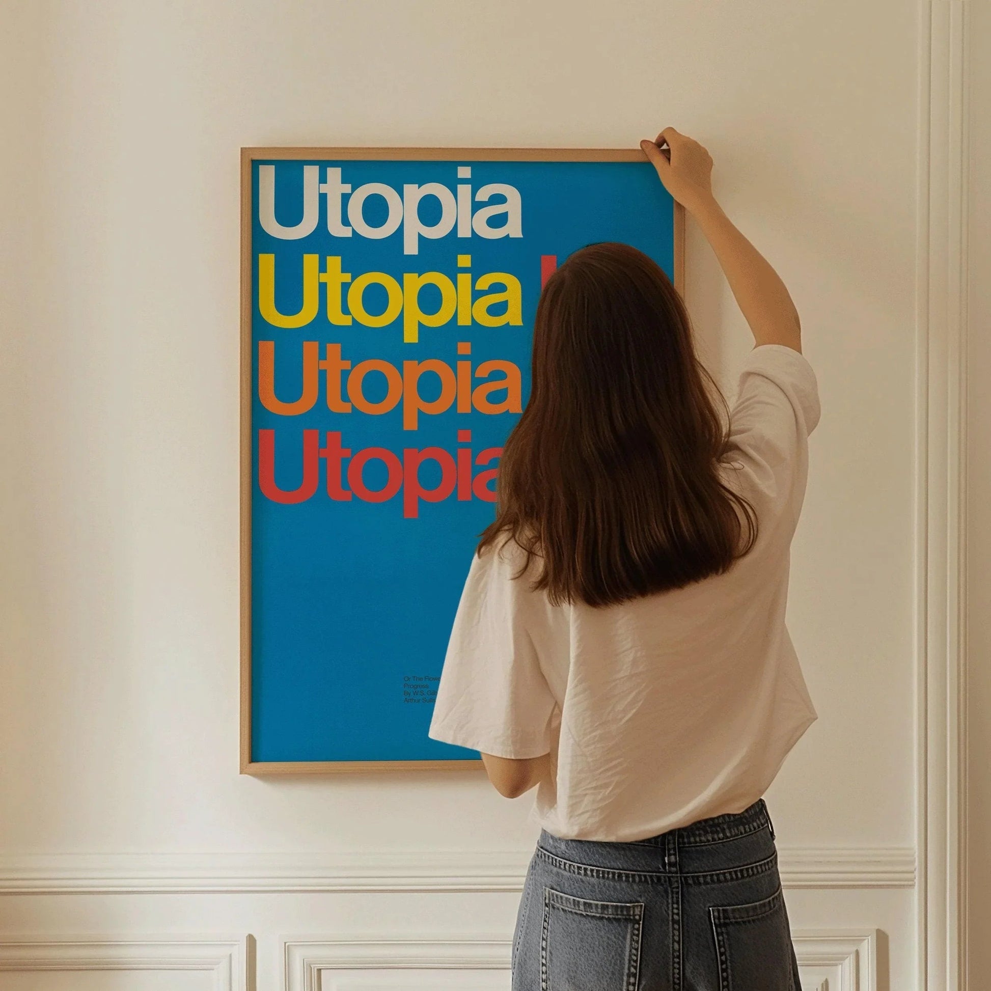 Estampe Utopia de Dietmar Winkler : Typographie minimaliste, impression d'art giclée