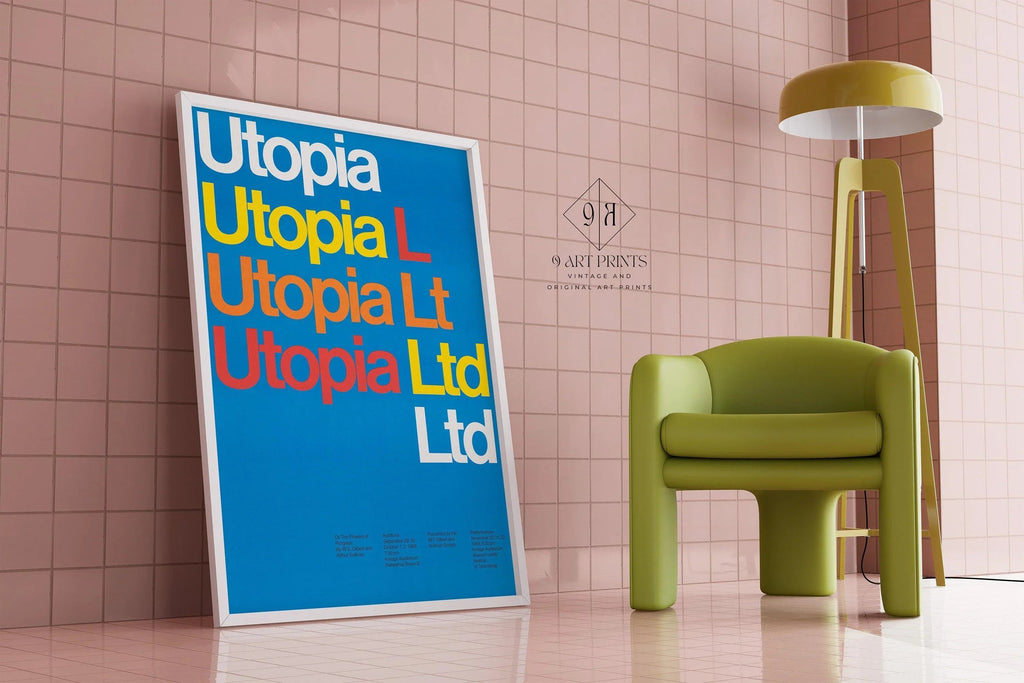 Estampe Utopia de Dietmar Winkler : Typographie minimaliste, impression d'art giclée