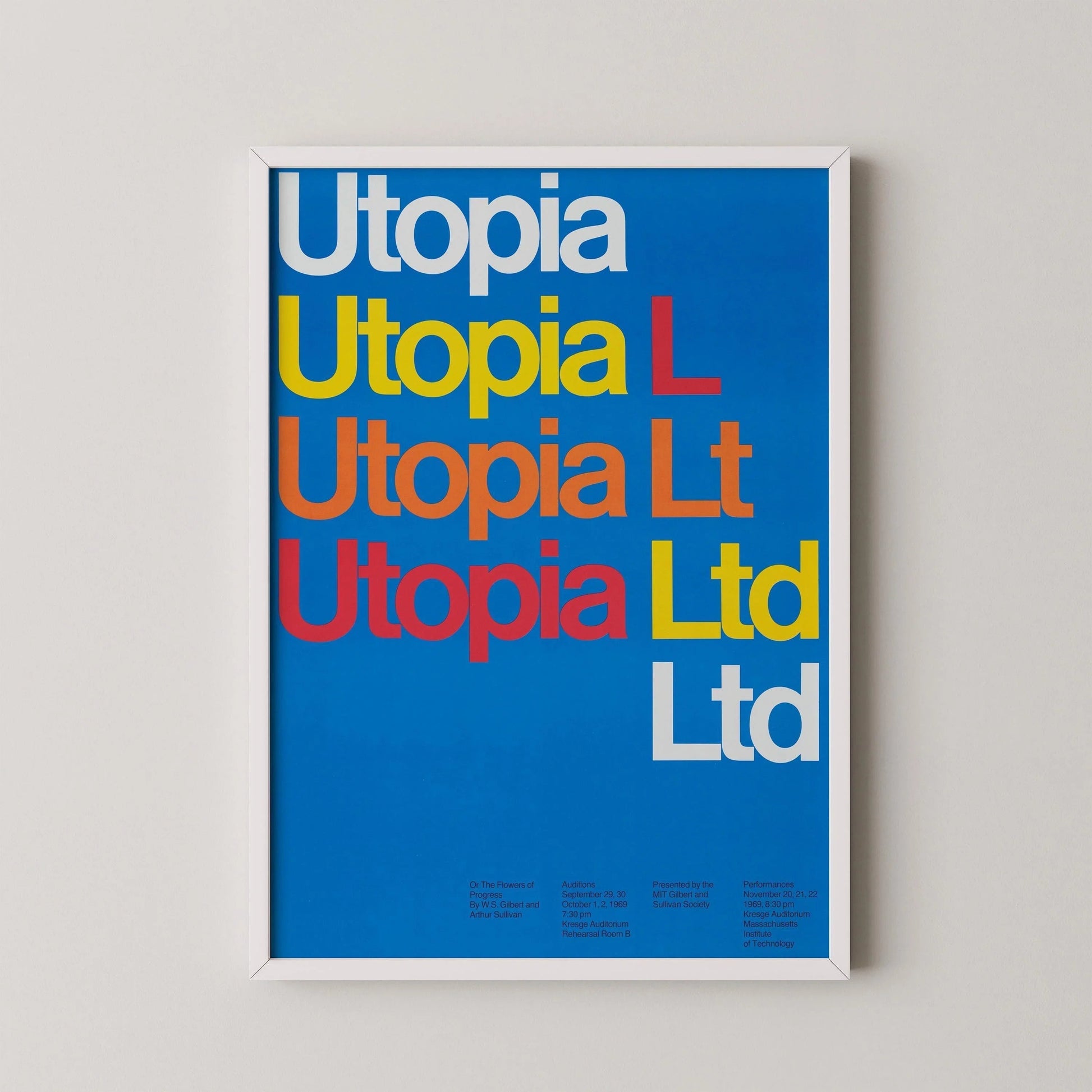 Estampe Utopia de Dietmar Winkler : Typographie minimaliste, impression d'art giclée