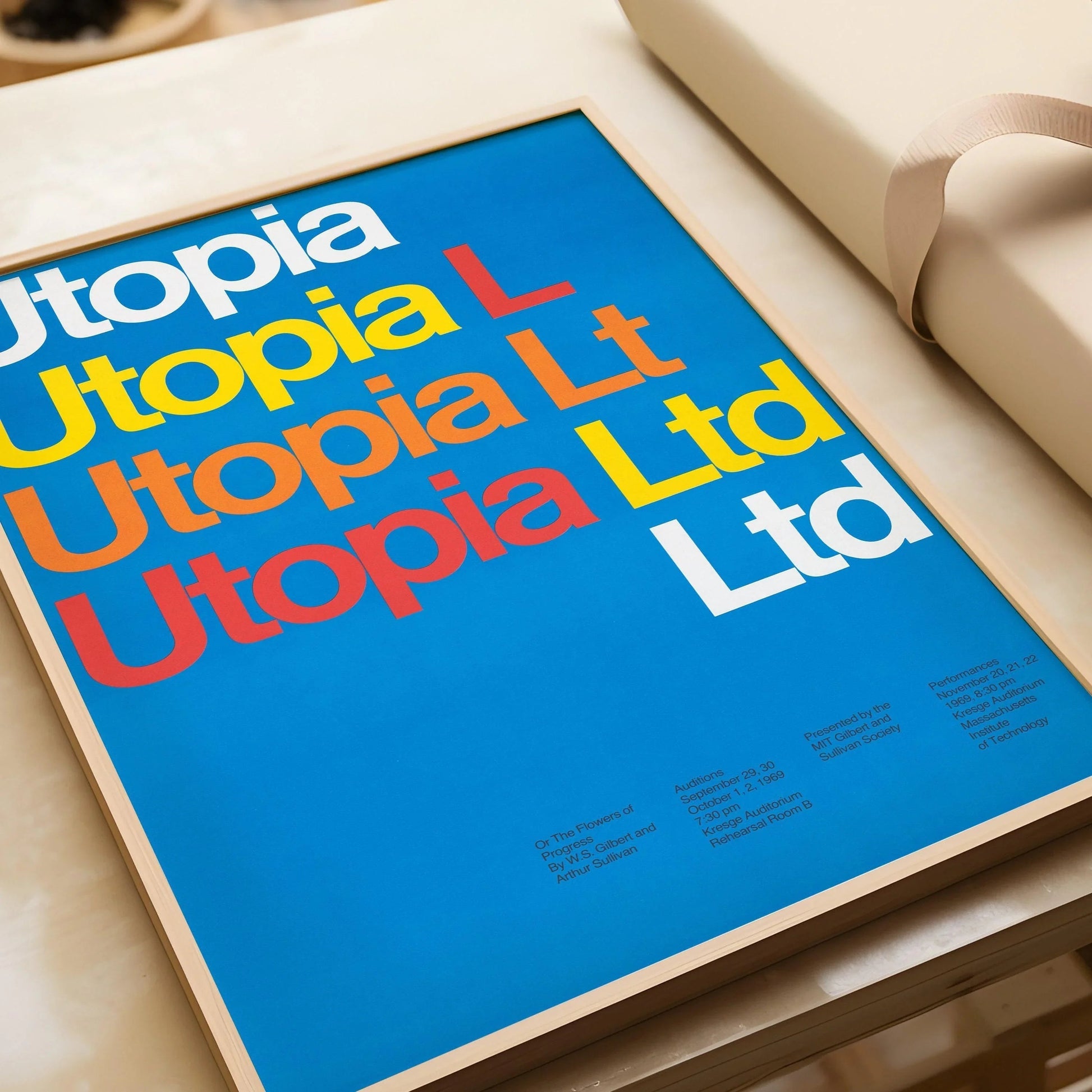 Estampe Utopia de Dietmar Winkler : Typographie minimaliste, impression d'art giclée