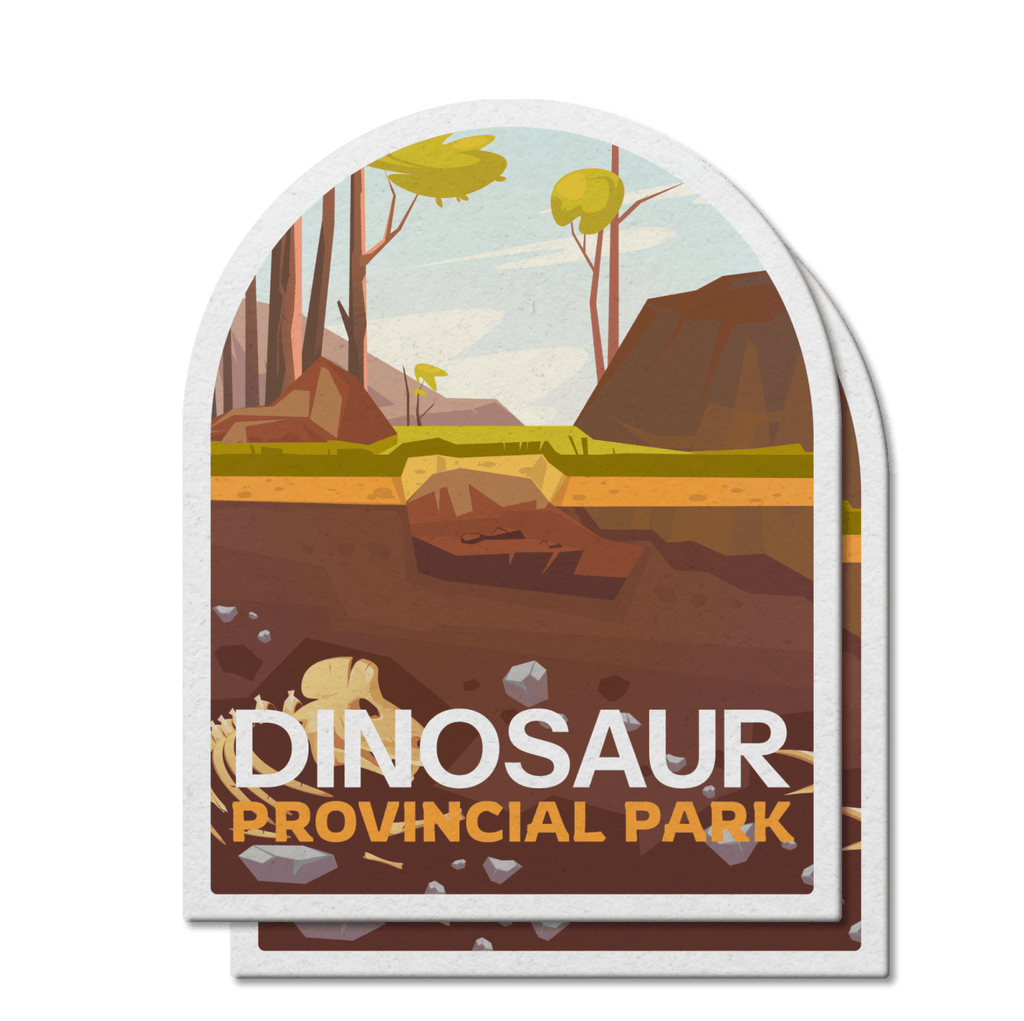Dinosaur Alberta Provincial Park Waterproof Vinyl Sticker, Canada Parks