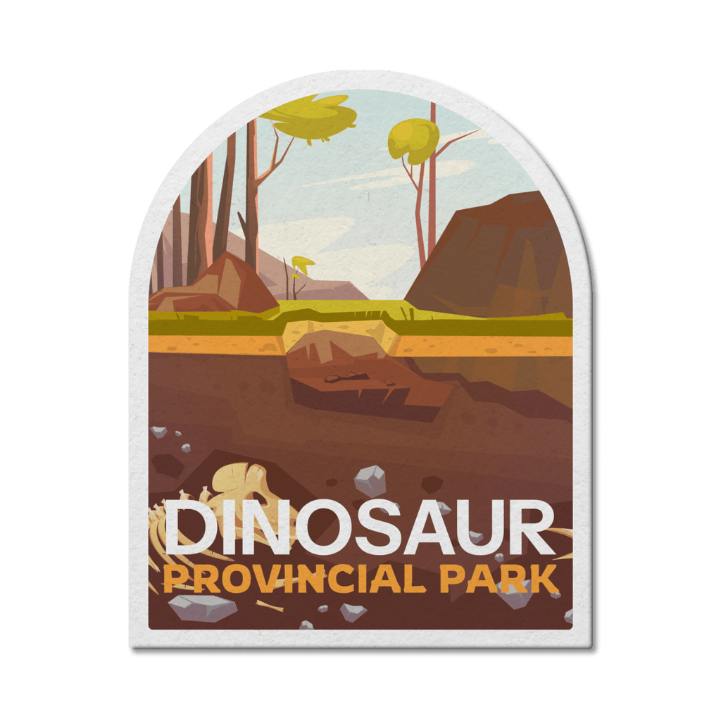 Dinosaur Alberta Provincial Park Waterproof Vinyl Sticker, Canada Parks