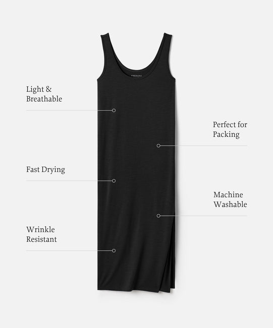 Robe de voyage midi en laine mérinos pour femme