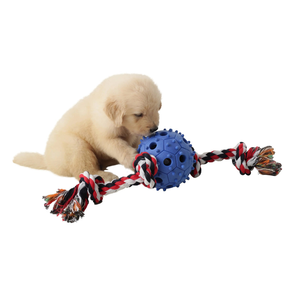 Dog Chew Toy with Tug of War Rope & Treat Dispenser Rubber Ball LUFTPETS