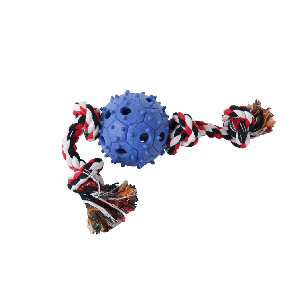 Dog Chew Toy with Tug of War Rope & Treat Dispenser Rubber Ball LUFTPETS