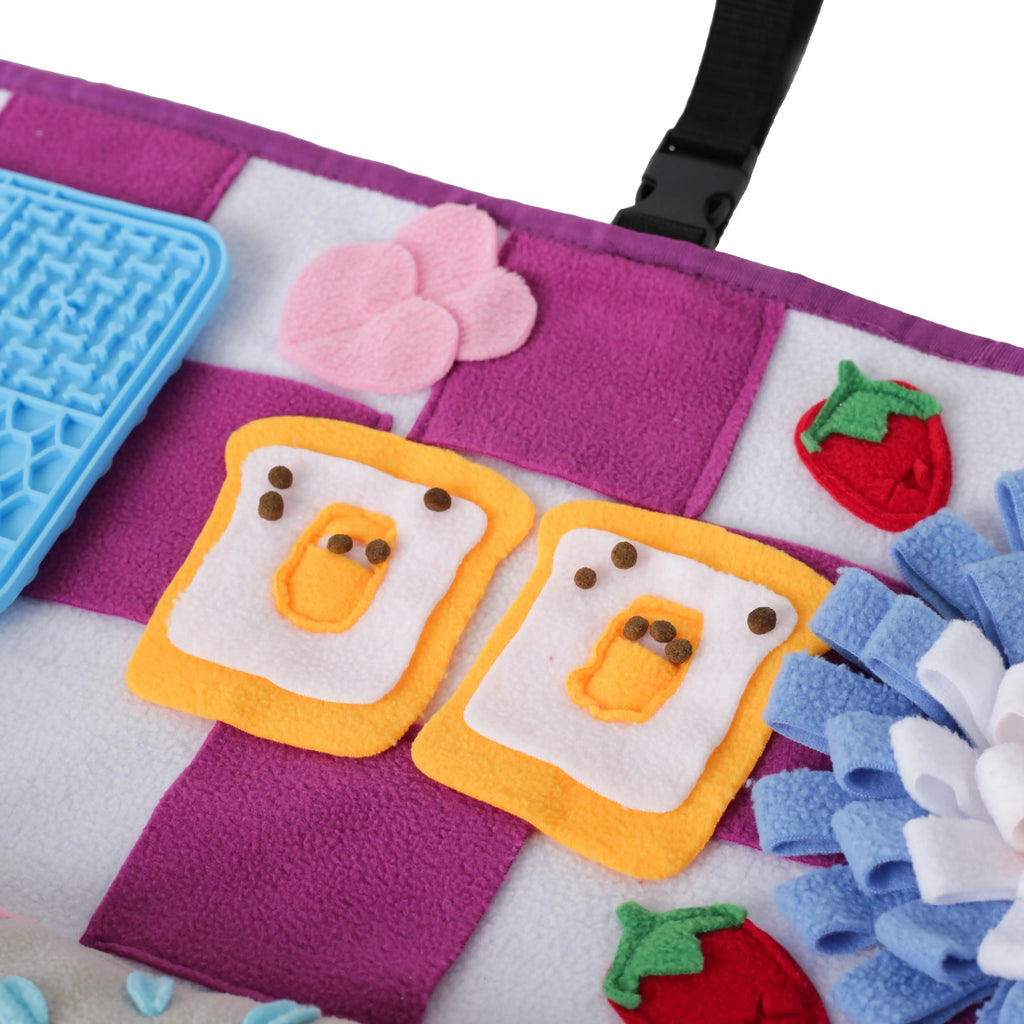 Squeaky Bone Snuffle Mat for Dogs – Interactive Foraging Fun, 24"