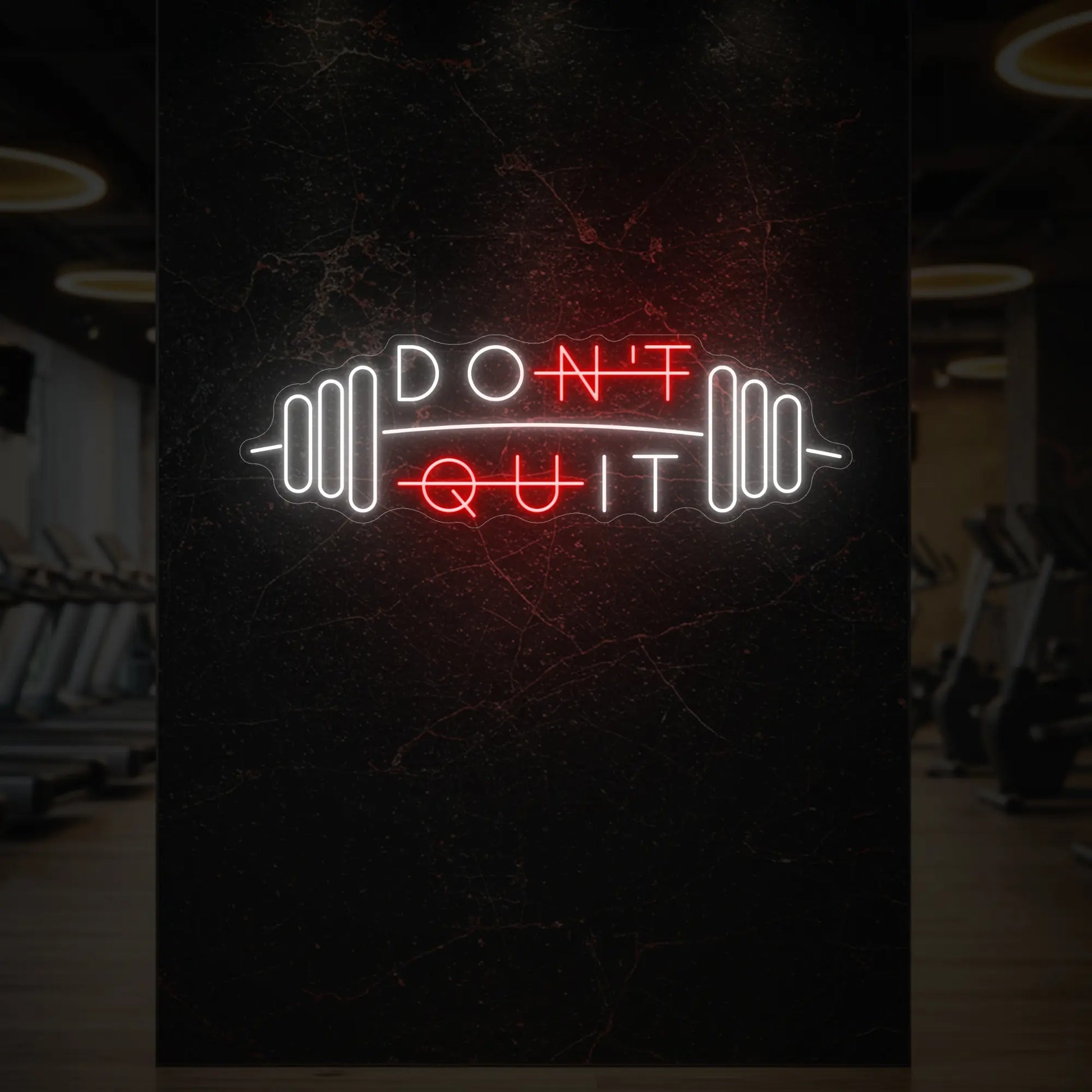 N'abandonnez pas avec l'enseigne lumineuse Barbell