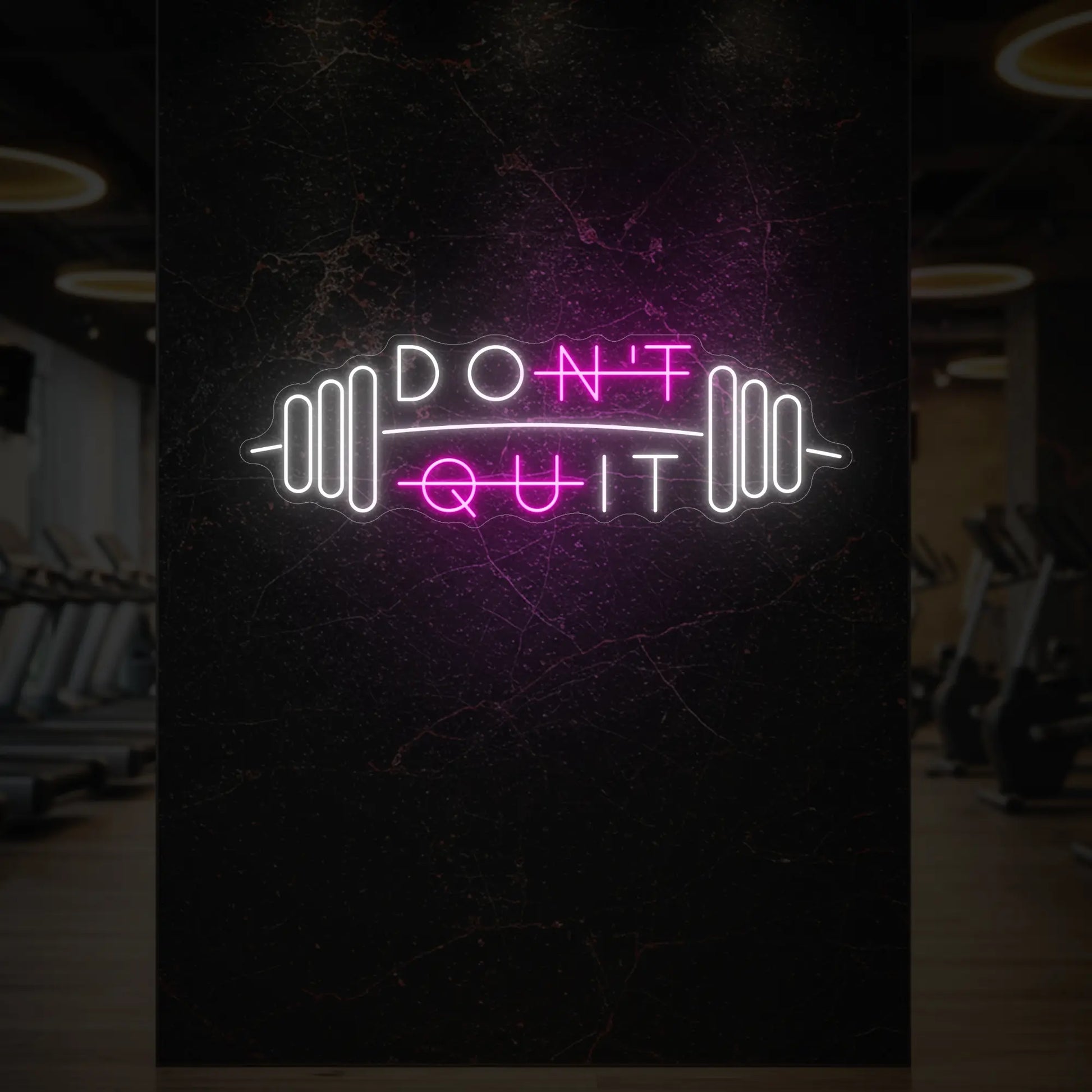 N'abandonnez pas avec l'enseigne lumineuse Barbell