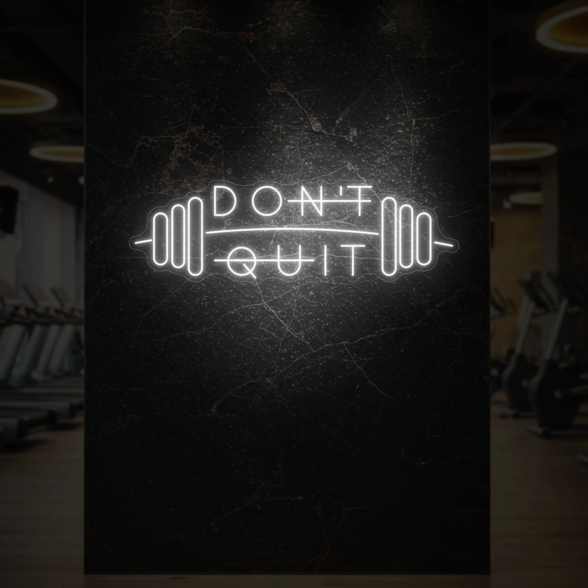 N'abandonnez pas avec l'enseigne lumineuse Barbell