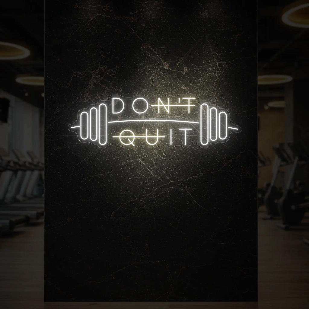 N'abandonnez pas avec l'enseigne lumineuse Barbell