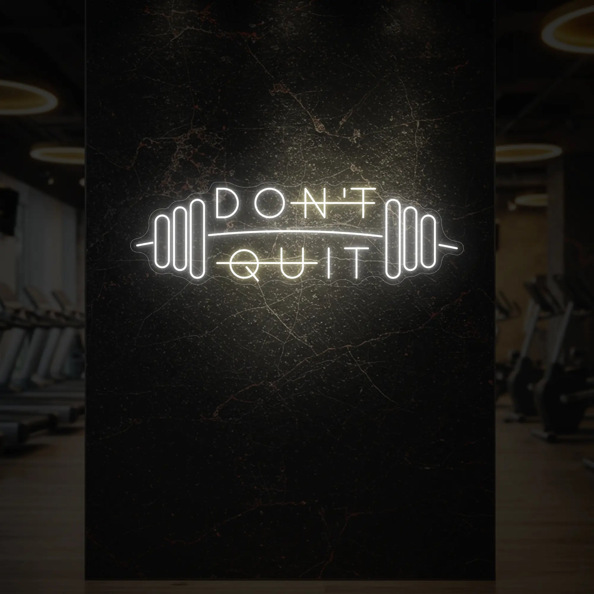 N'abandonnez pas avec l'enseigne lumineuse Barbell