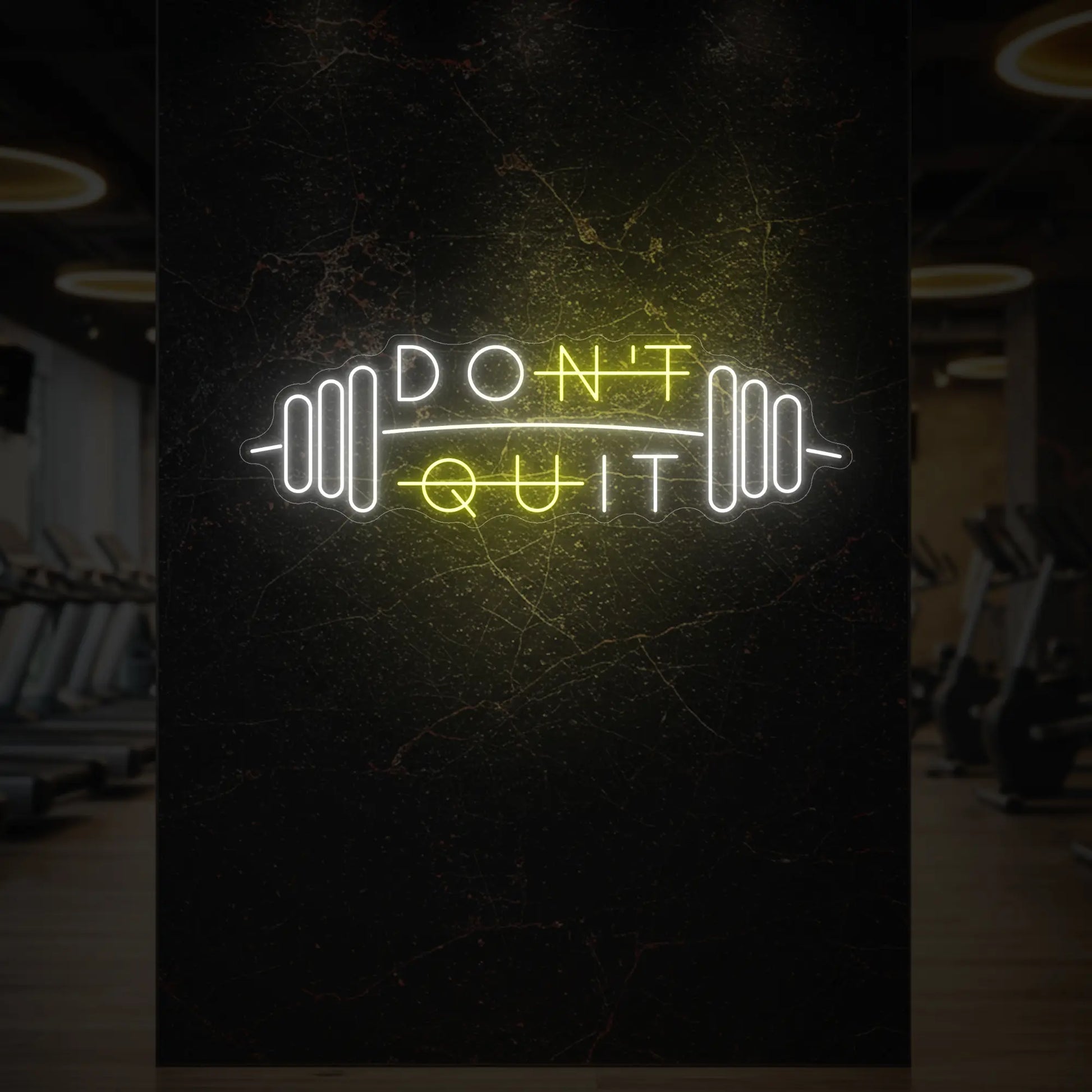 N'abandonnez pas avec l'enseigne lumineuse Barbell