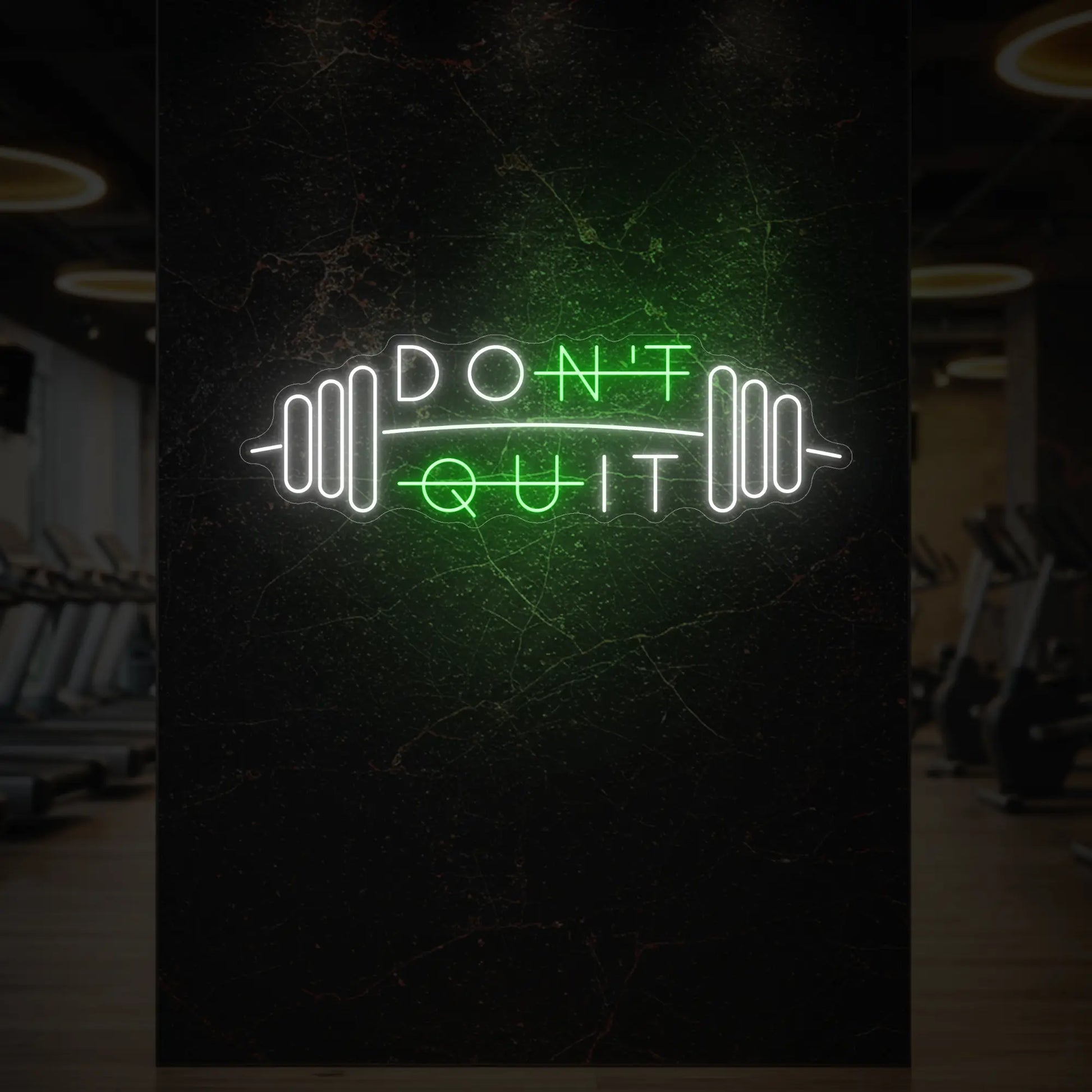 N'abandonnez pas avec l'enseigne lumineuse Barbell