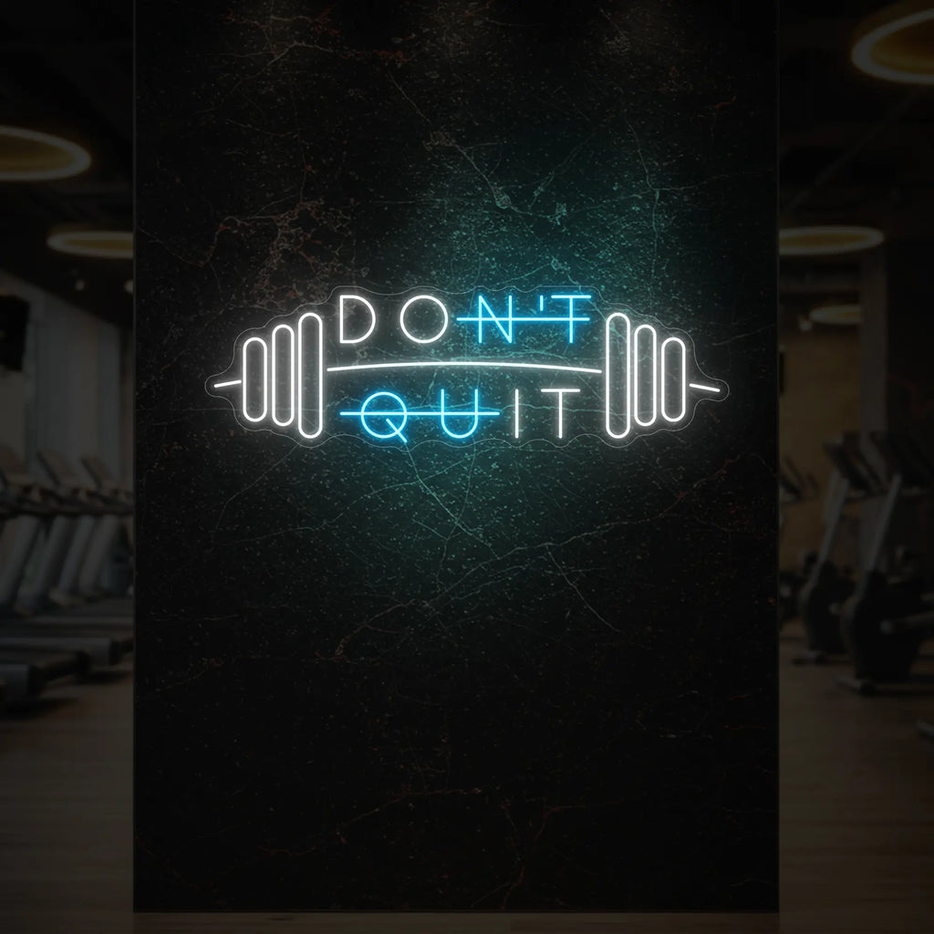 N'abandonnez pas avec l'enseigne lumineuse Barbell