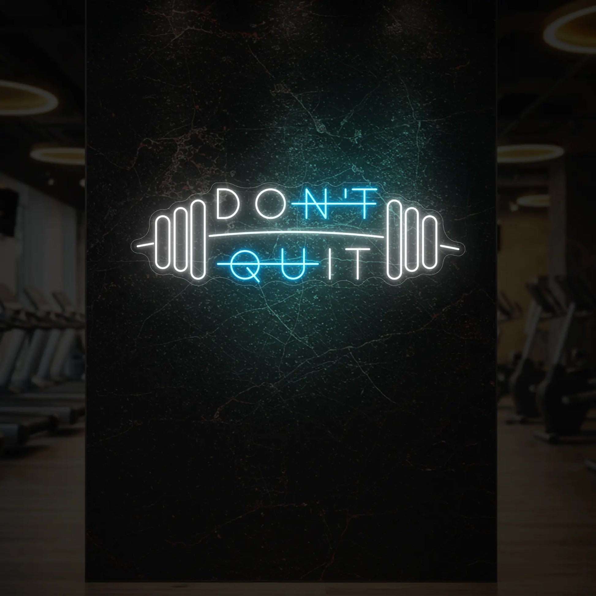 N'abandonnez pas avec l'enseigne lumineuse Barbell