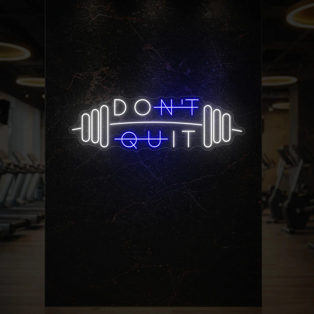 N'abandonnez pas avec l'enseigne lumineuse Barbell