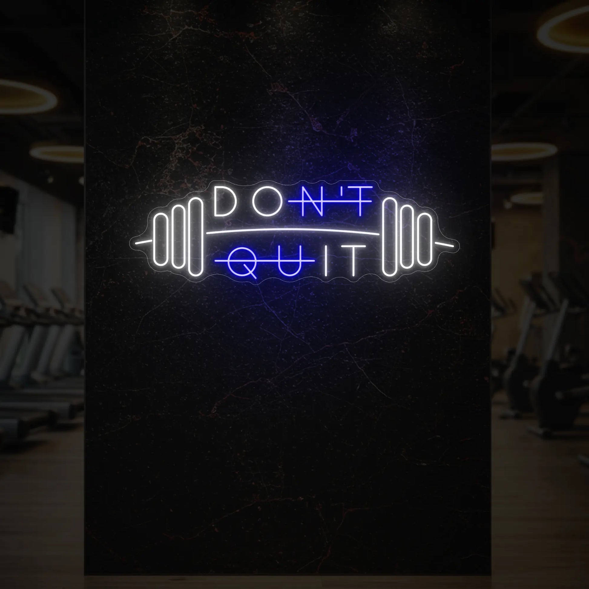 N'abandonnez pas avec l'enseigne lumineuse Barbell