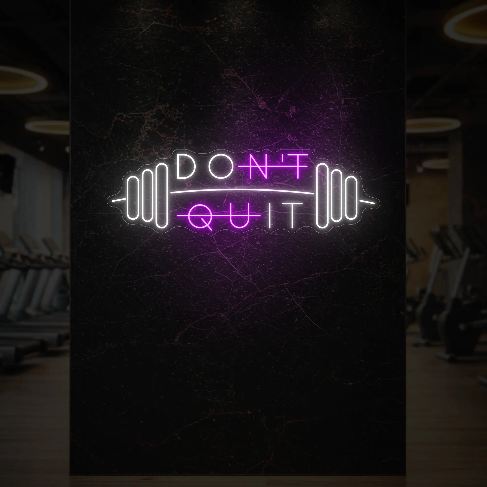 N'abandonnez pas avec l'enseigne lumineuse Barbell