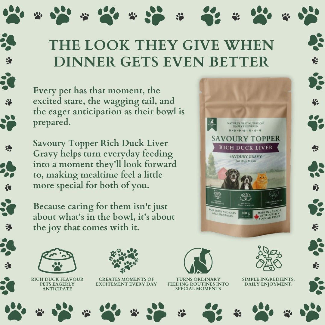 Ecogenya Savoury Topper Rich Duck Liver Gravy for Dogs & Cats — Freeze-Dried Duck Liver, Pumpkin & Sweet Potato Powder, 100g–1kg