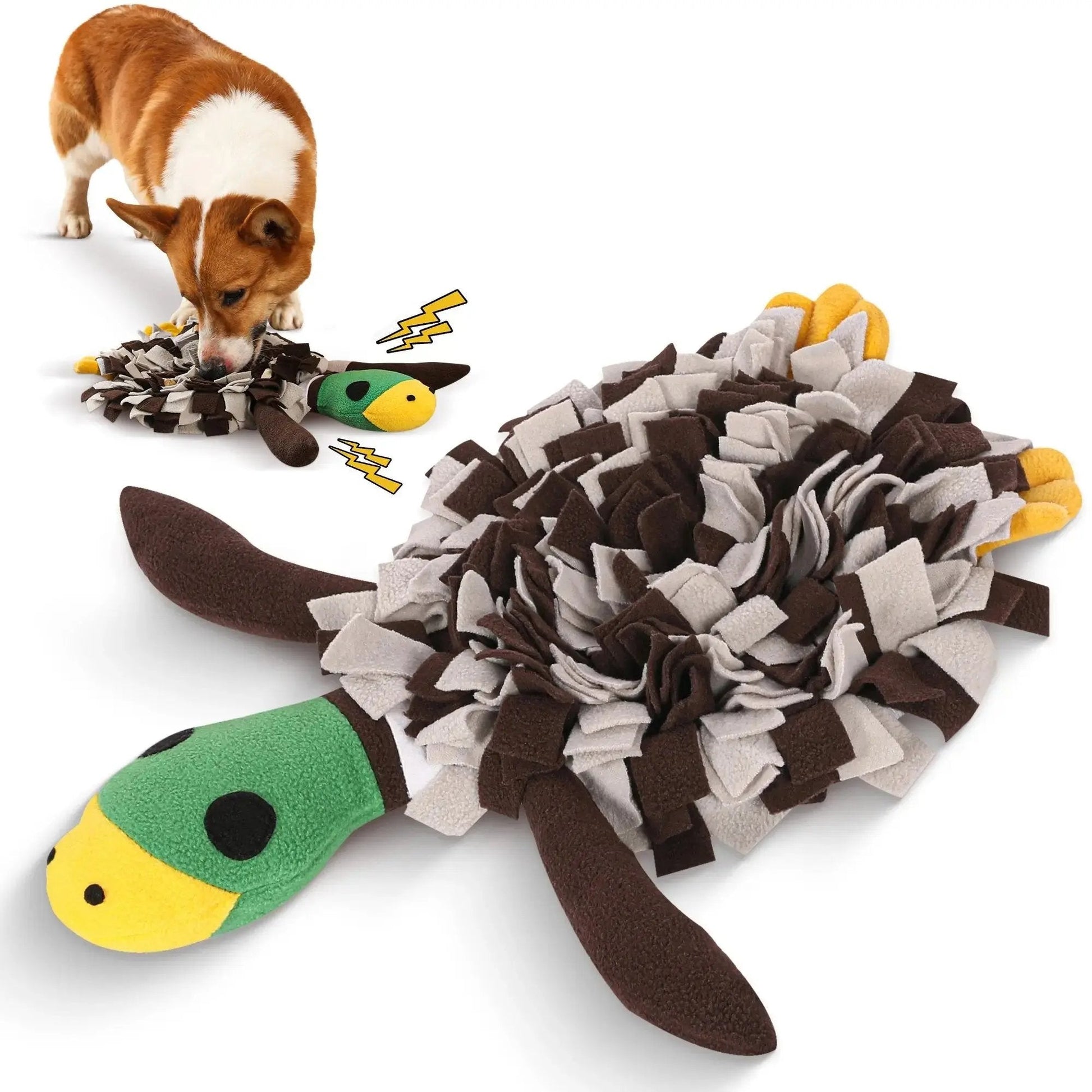 Tapis à renifler pour chiens Squeaky Duck – Jouet 2 en 1 et divertissement de recherche de nourriture