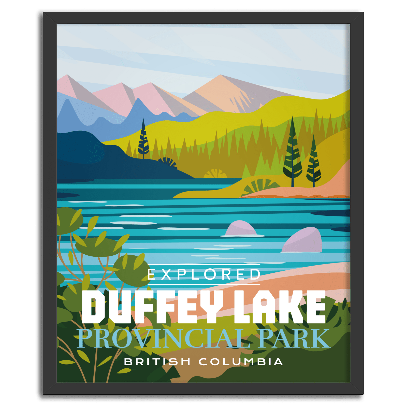 Duffey Lake Provincial Park 'Explored' Poster, Canada Parks