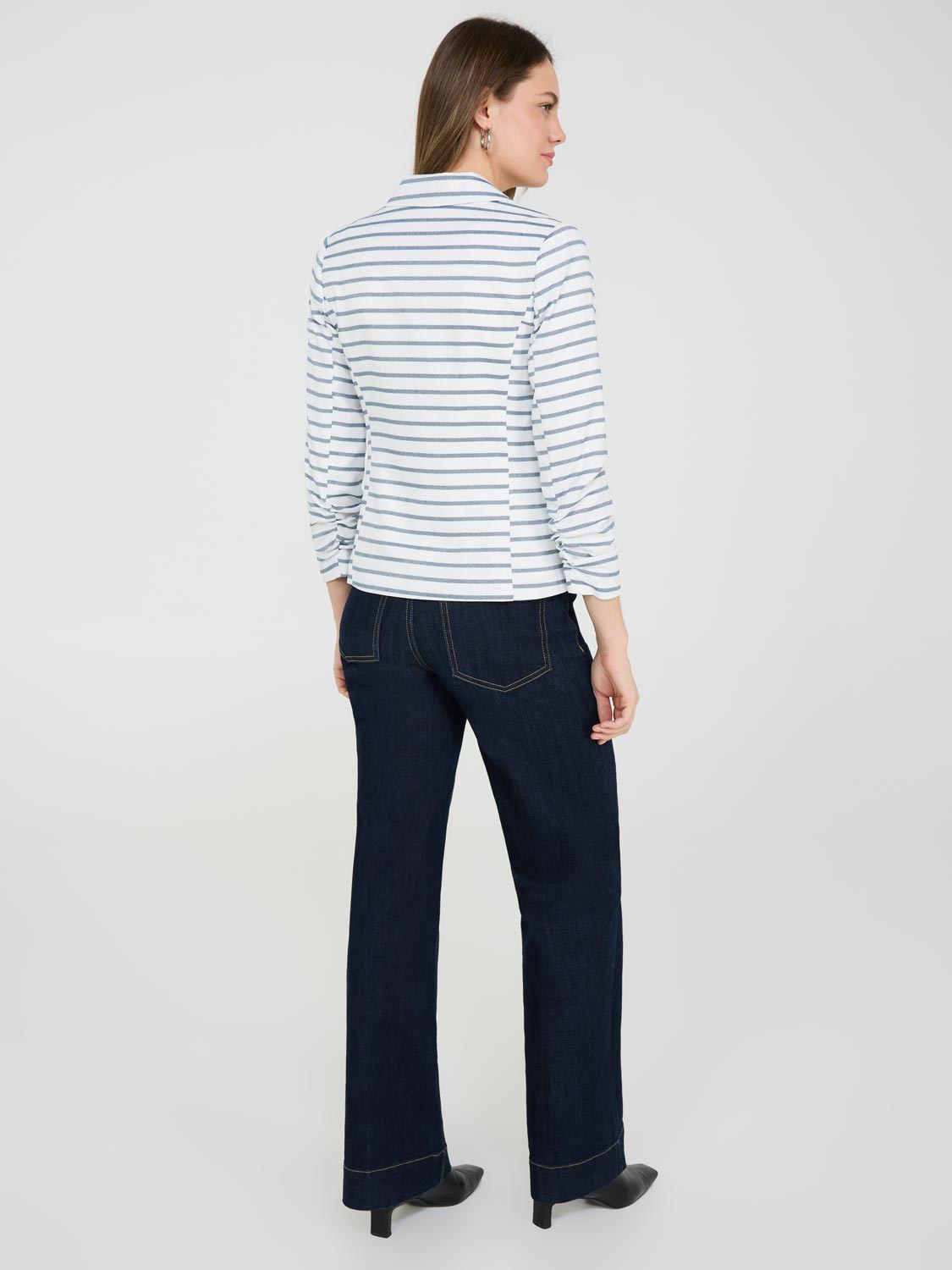1-Button Striped Blazer