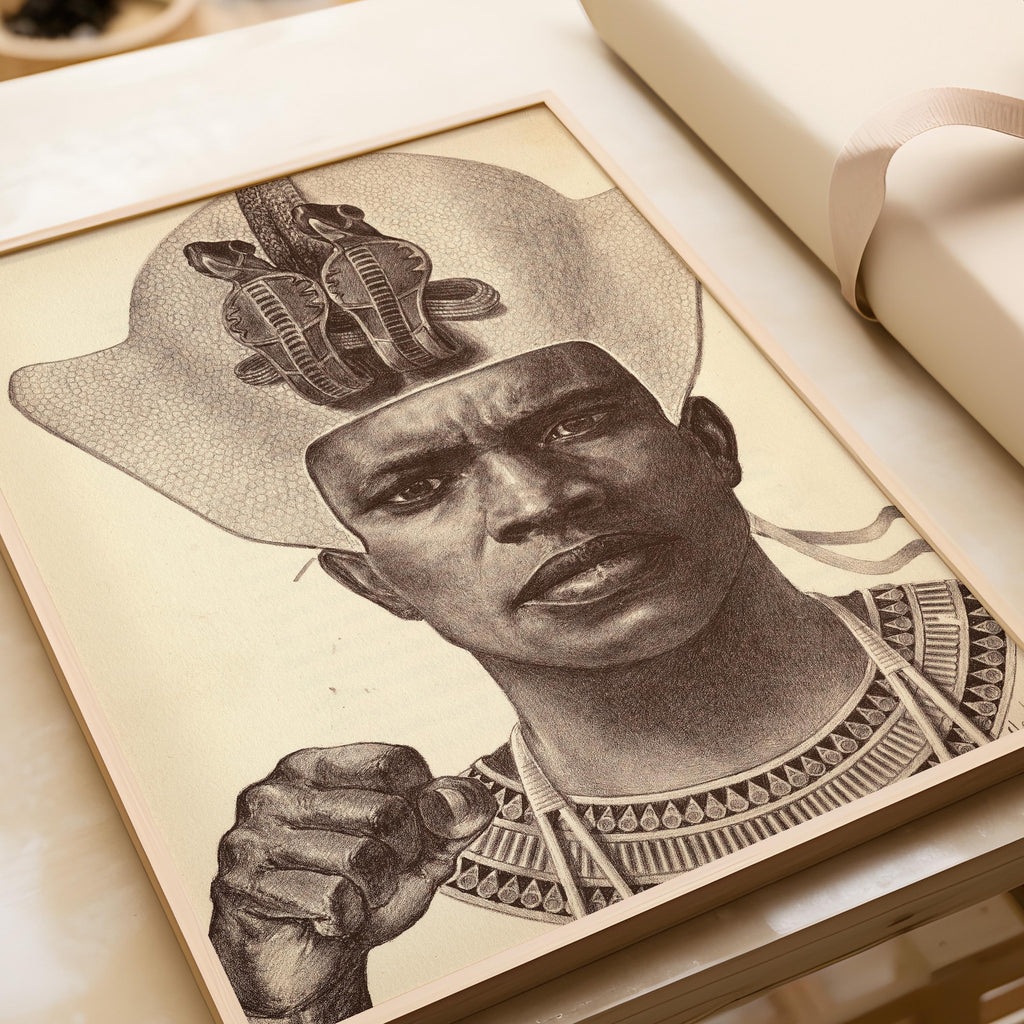 E. Harper Johnson - Piankhy le Grand, Planche 9 | REPRODUCTION – Majestueux roi guerrier africain (Disponible avec ou sans cadre)