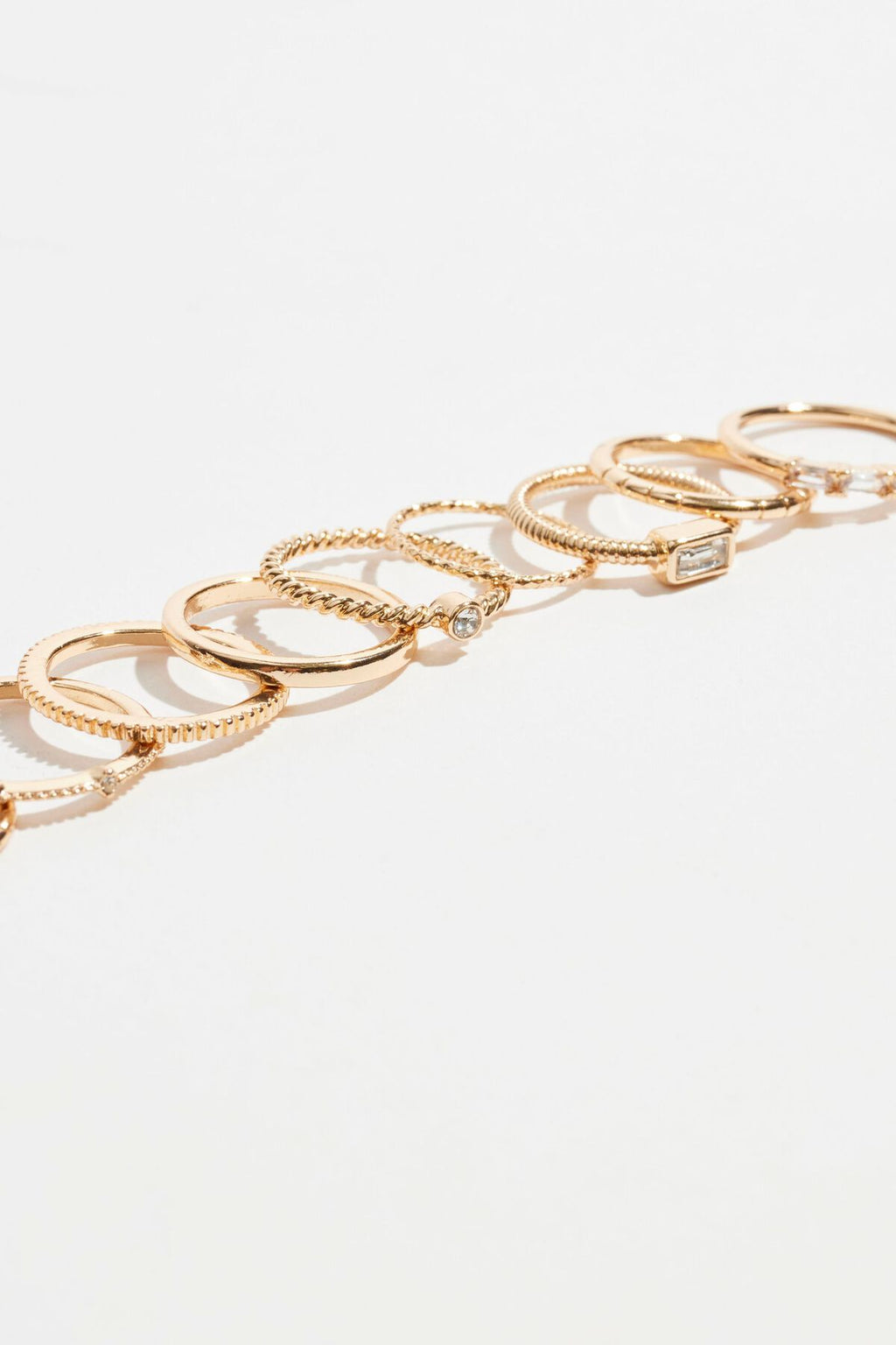 9-Pack Delicate Gemmed Rings