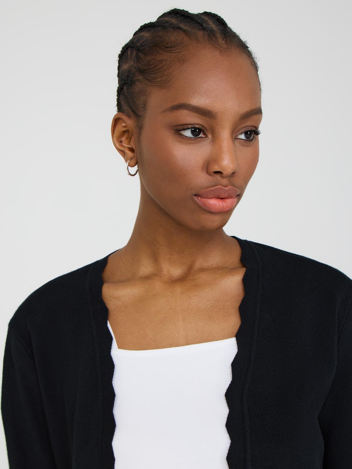 Cardigan boléro avec détails festonnés