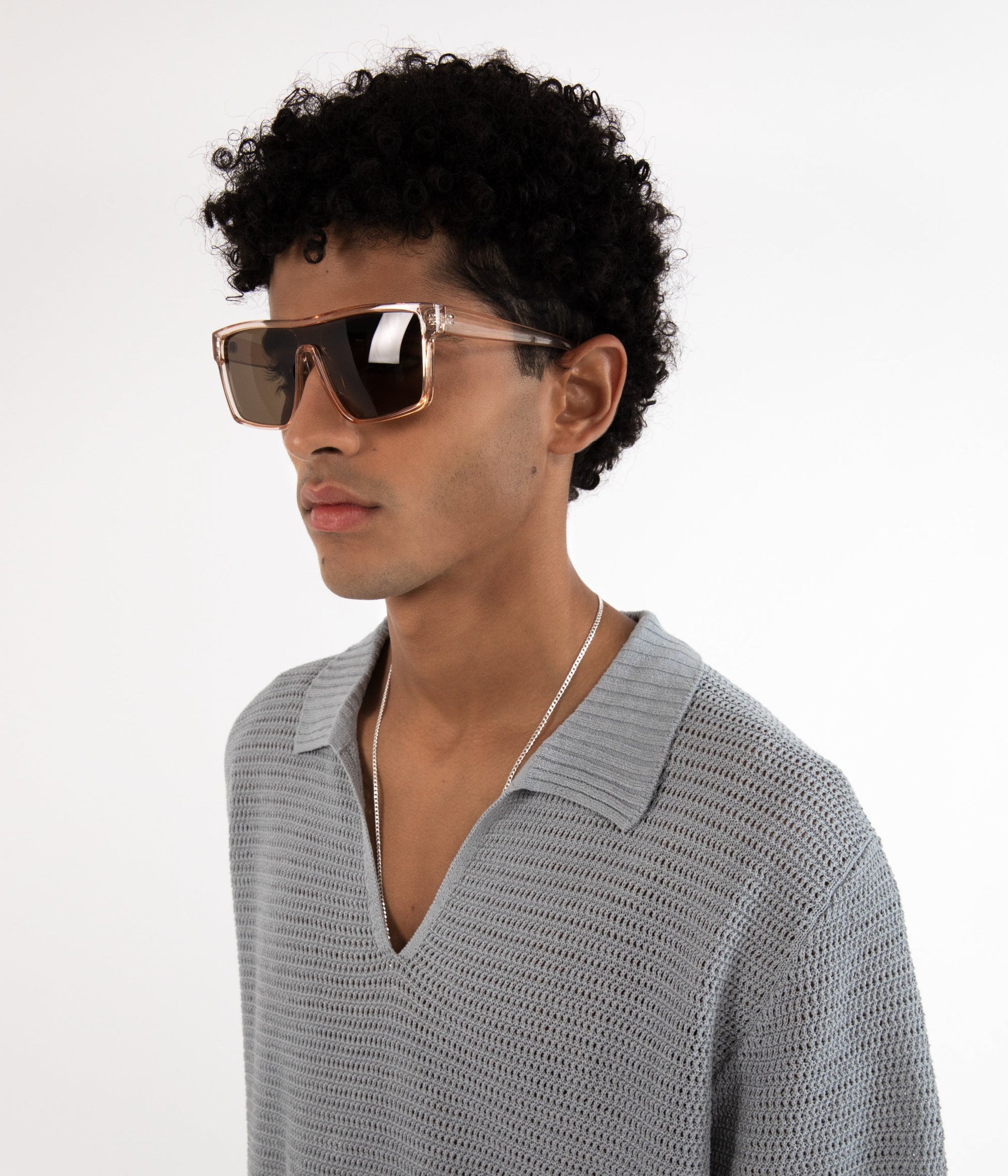 MAEVE-2 Recycled Beige Retro Squared Sunglasses