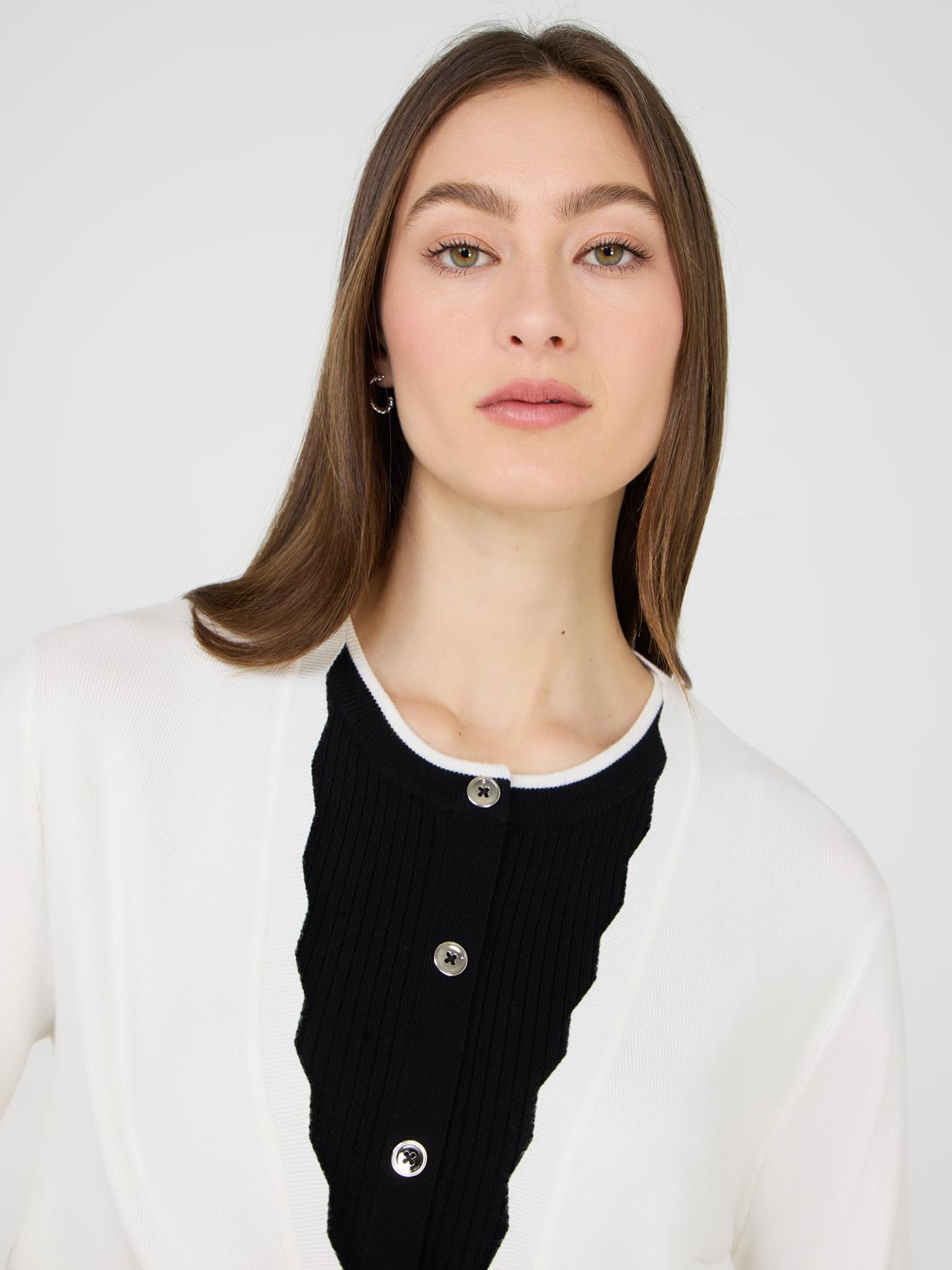 Cardigan boléro avec détails festonnés