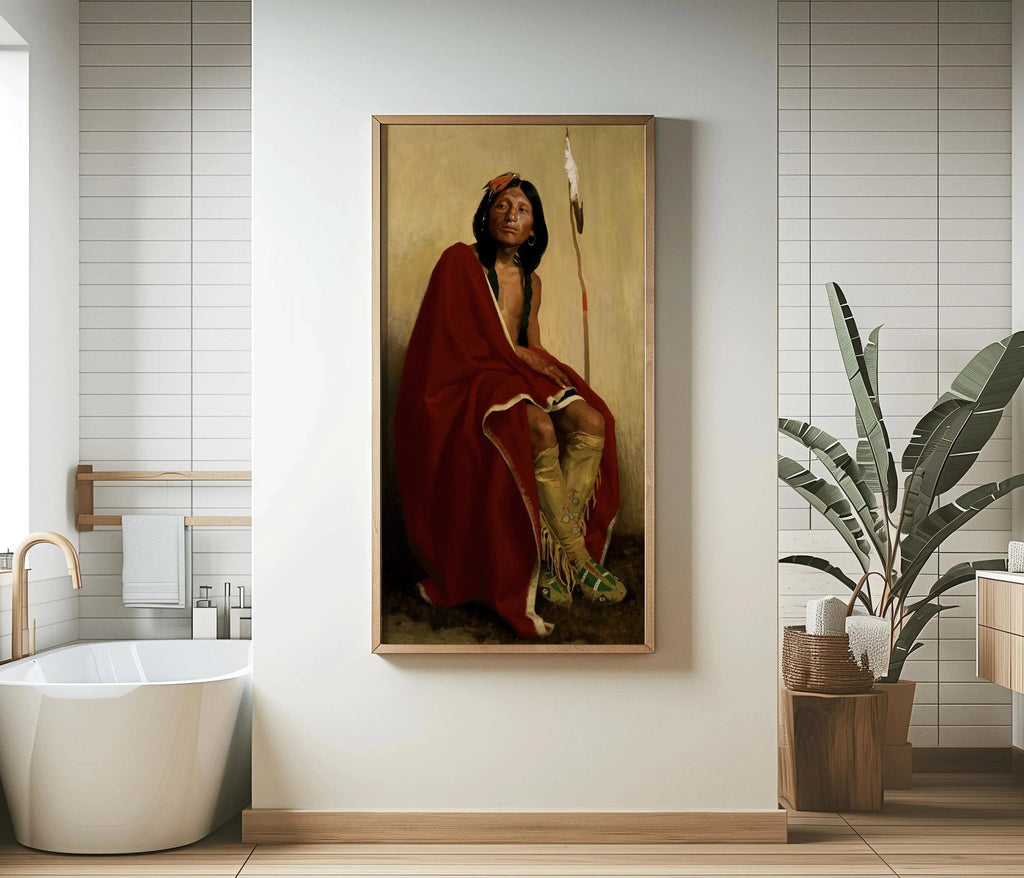 Eanger Irving Couse - Pied-d'élan de la tribu Taos - Portrait amérindien vintage