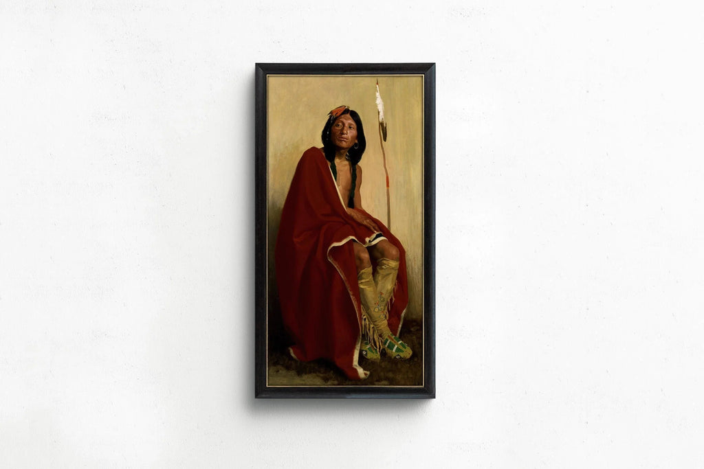 Eanger Irving Couse - Pied-d'élan de la tribu Taos - Portrait amérindien vintage