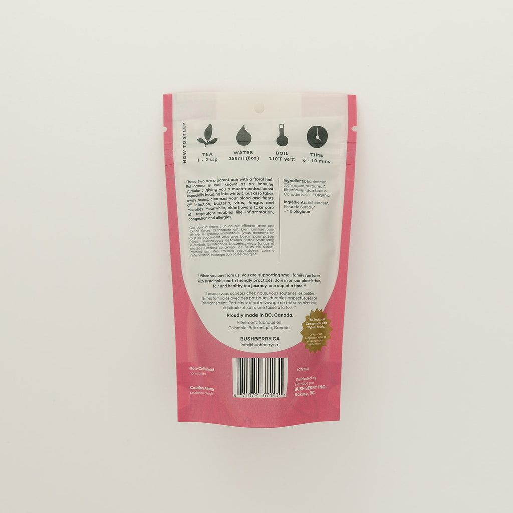 Thé bio à l'échinacée et à la fleur de sureau