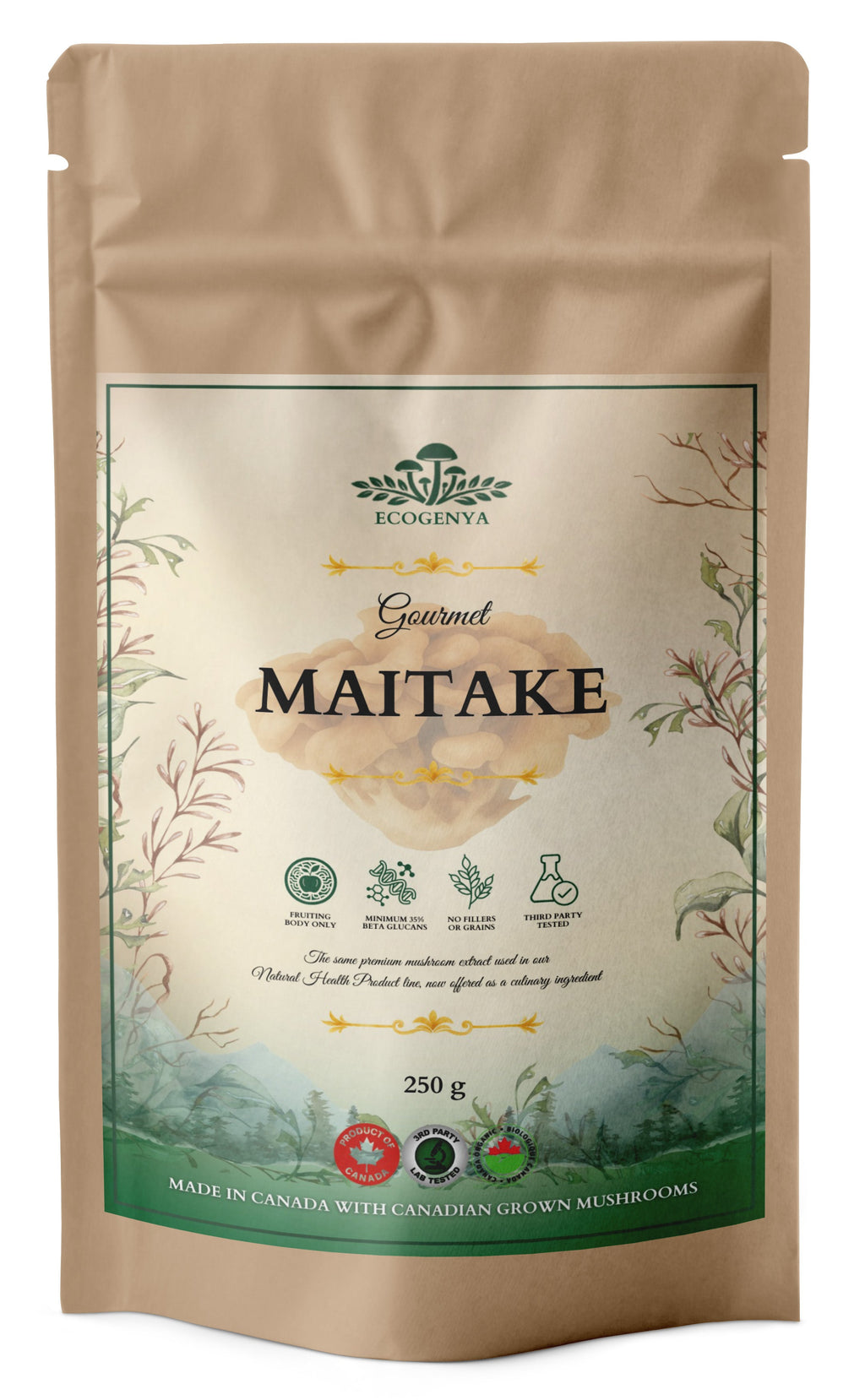 Ecogenya Gourmet Maitake Mushroom Powder – Organic Fruiting Body Extract for Broths & Soups