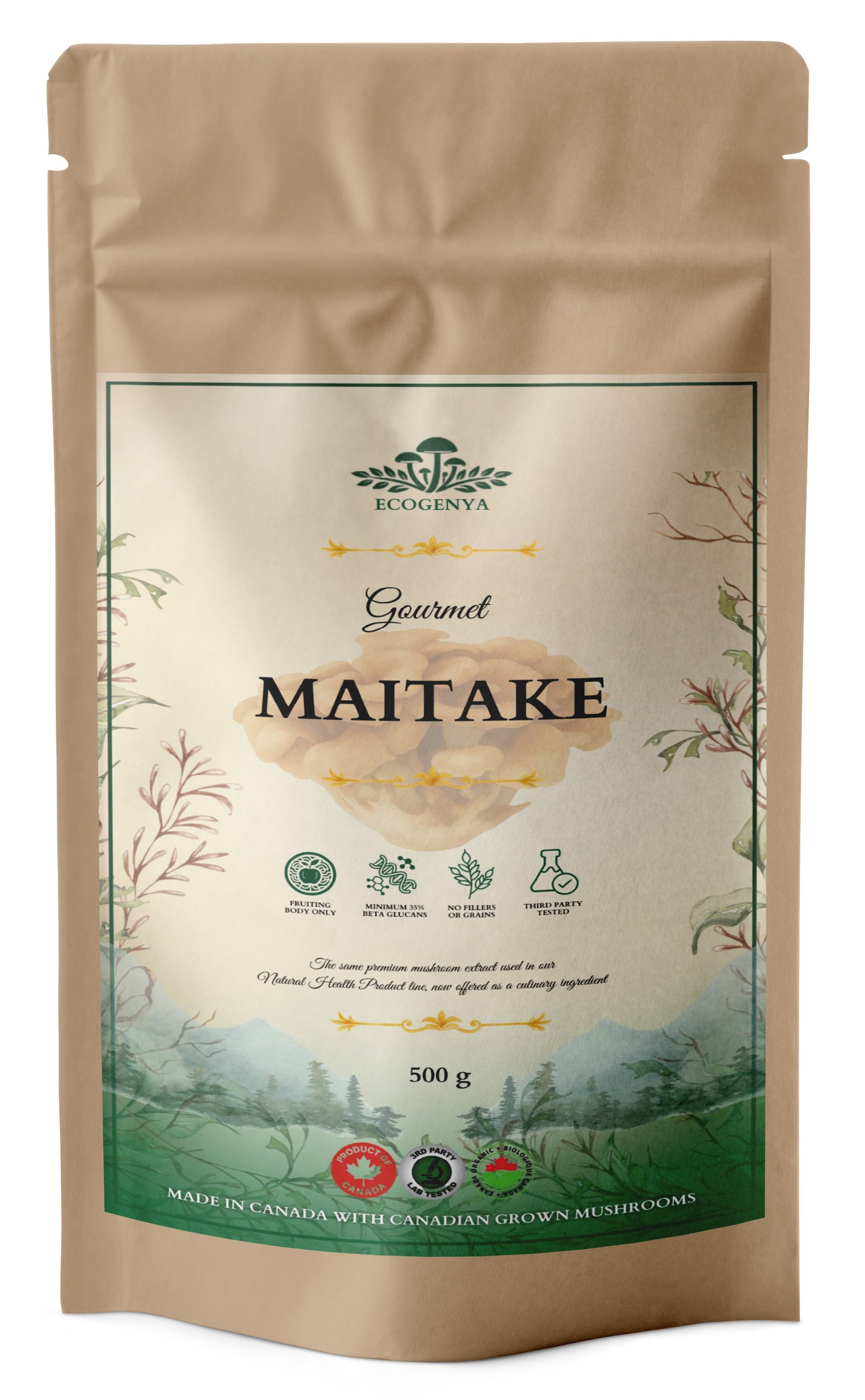 Ecogenya Gourmet Maitake Mushroom Powder – Organic Fruiting Body Extract for Broths & Soups
