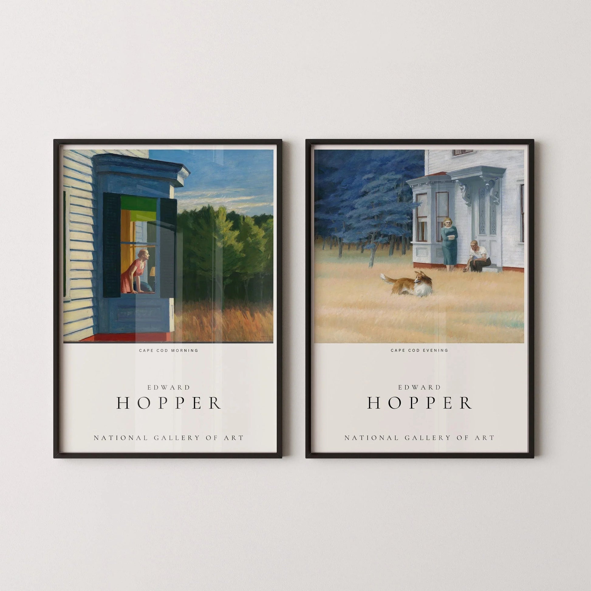 Ensemble d'affiches d'exposition Edward Hopper : Matin et soir à Cape Cod