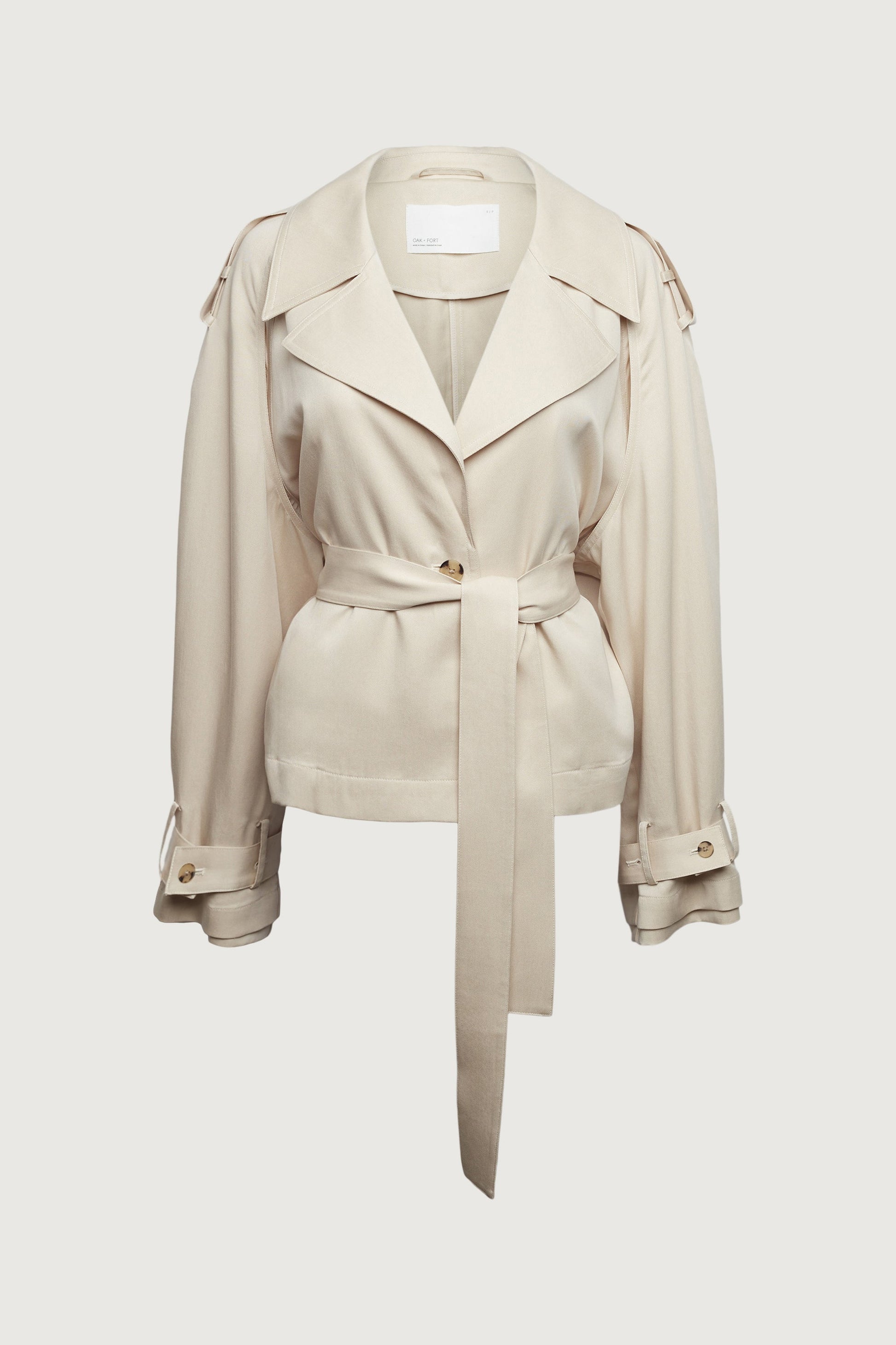 TRENCH-COAT COURT ET FLUIDE EN TENCEL