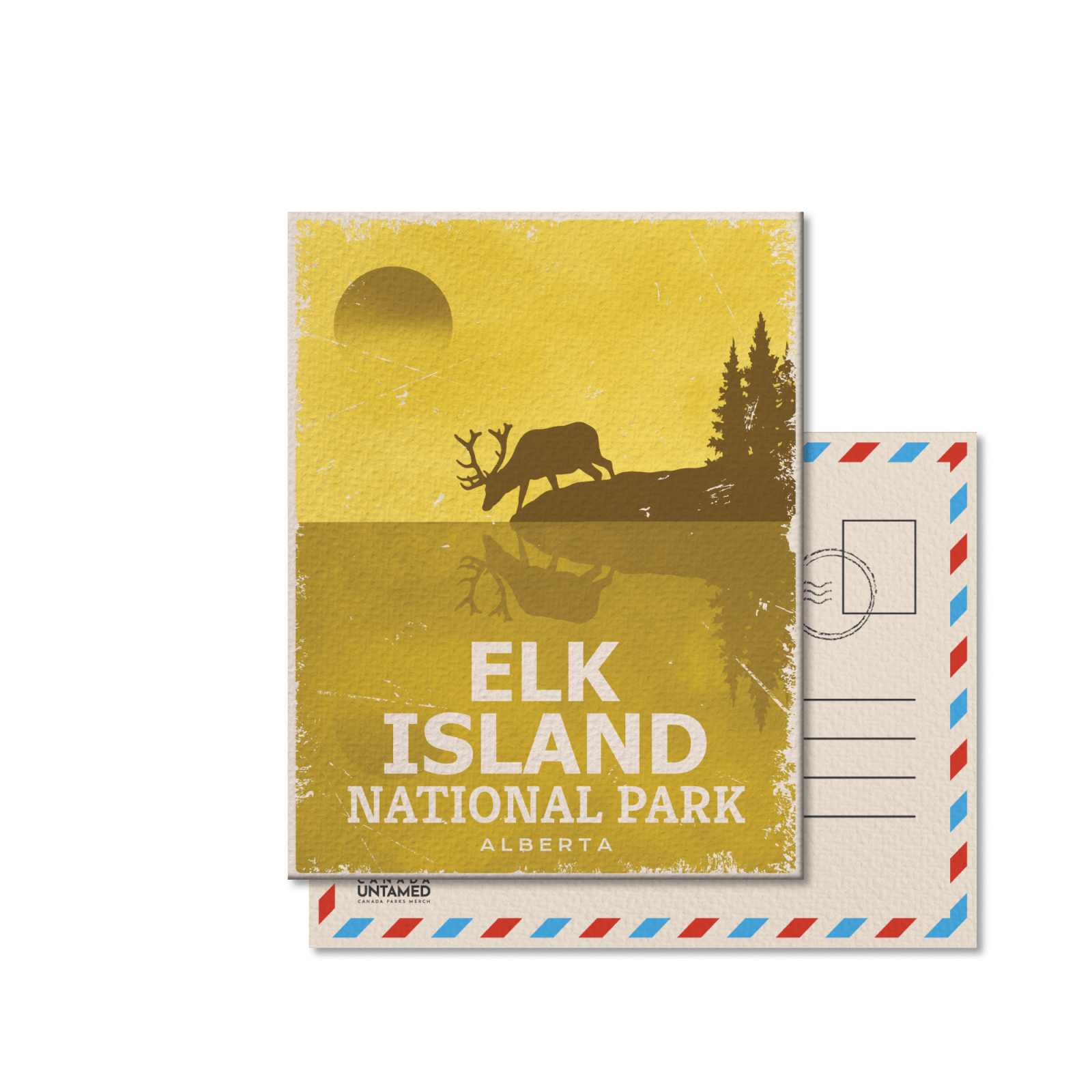 Carte postale du parc national Elk Island (Canada)