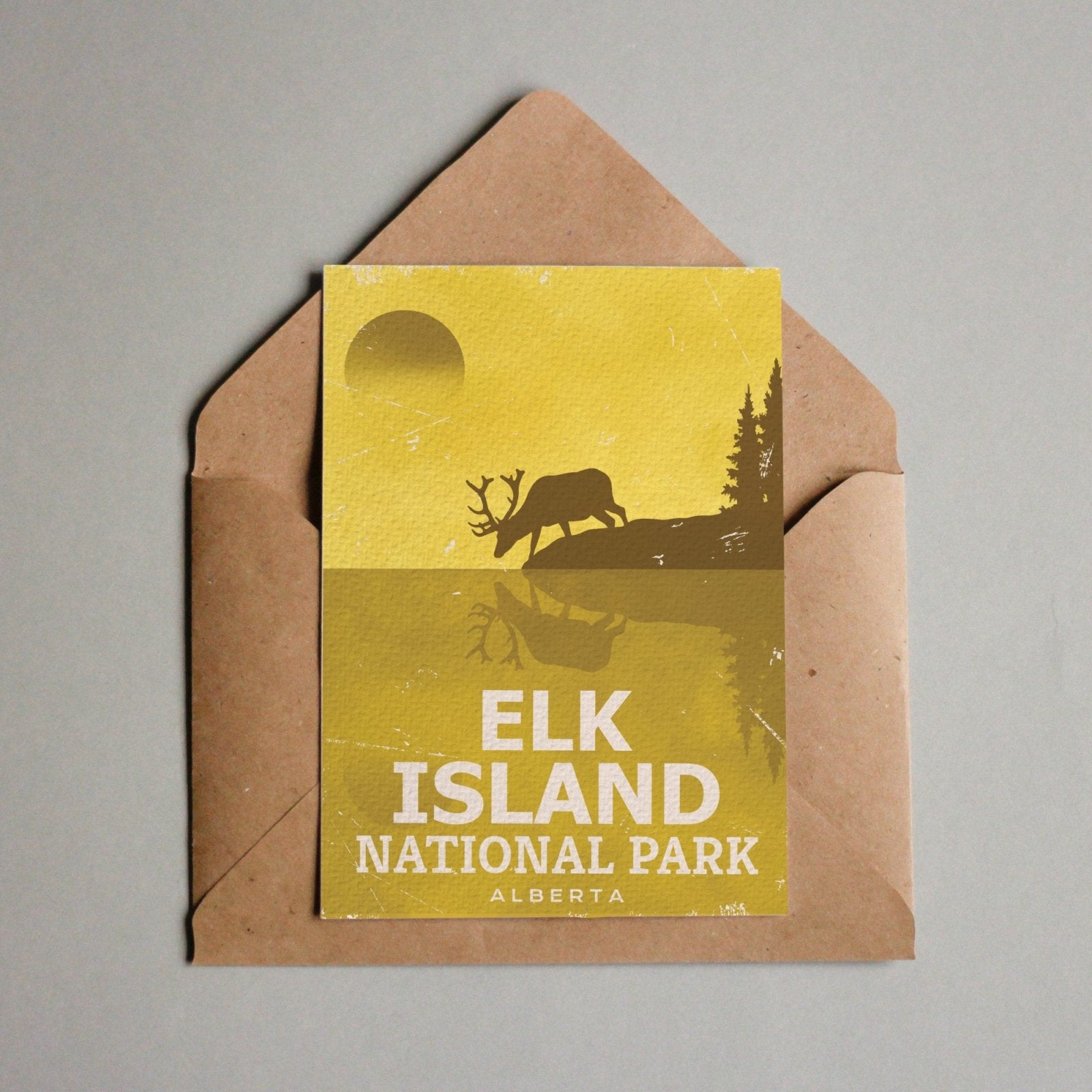 Carte postale du parc national Elk Island (Canada)