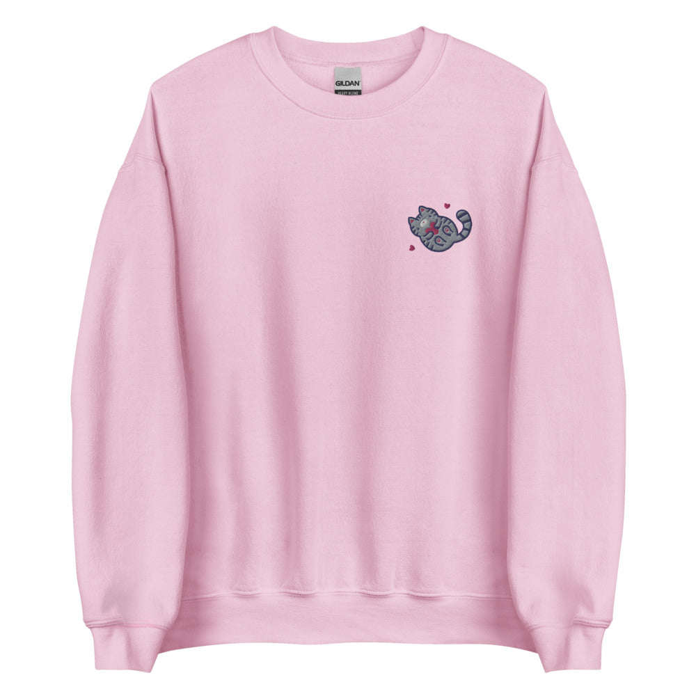 Embroidered Grey Tabby Cat Sweatshirt