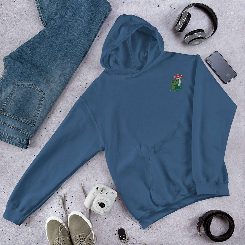 Embroidered Mushroom Frog Hoodie