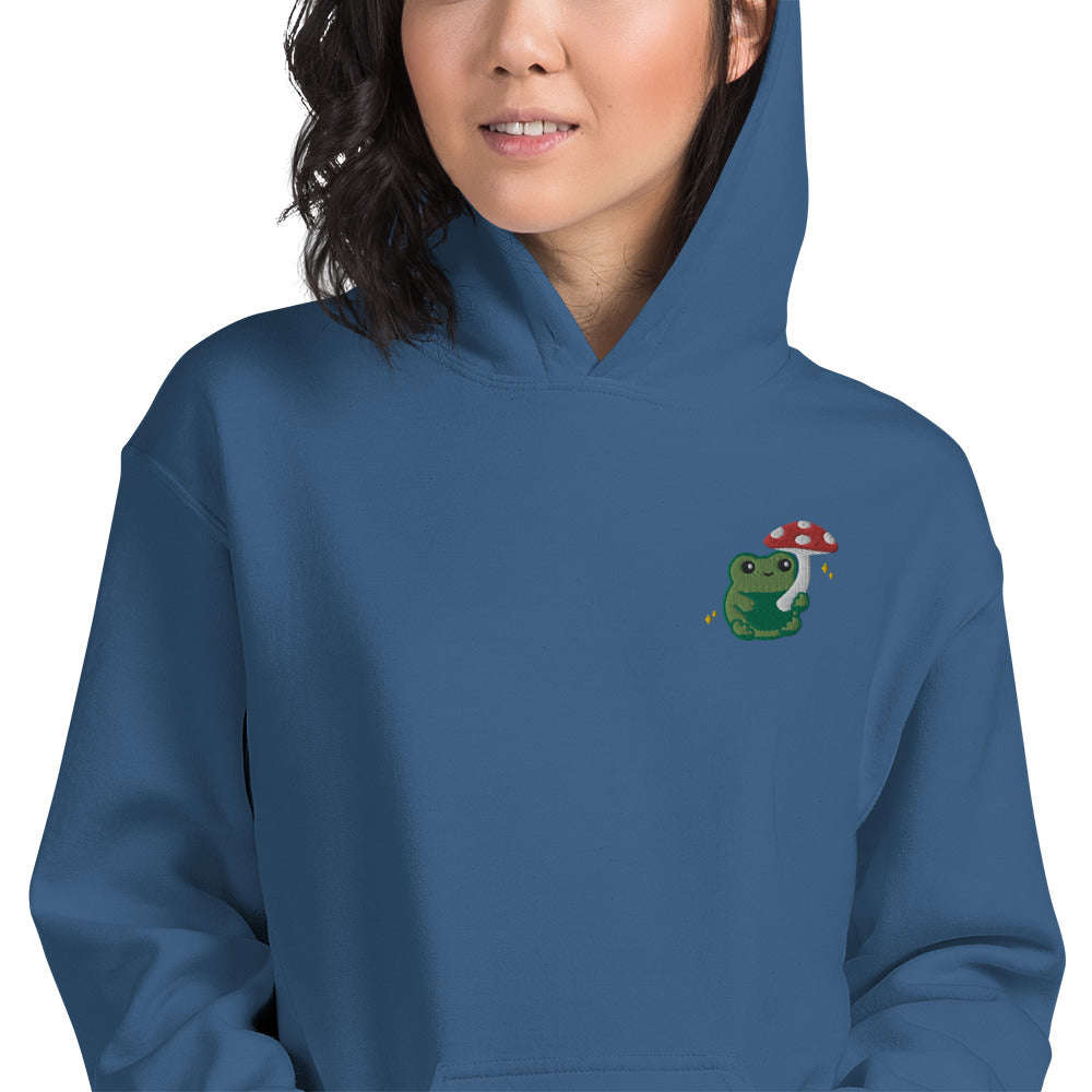 Embroidered Mushroom Frog Hoodie