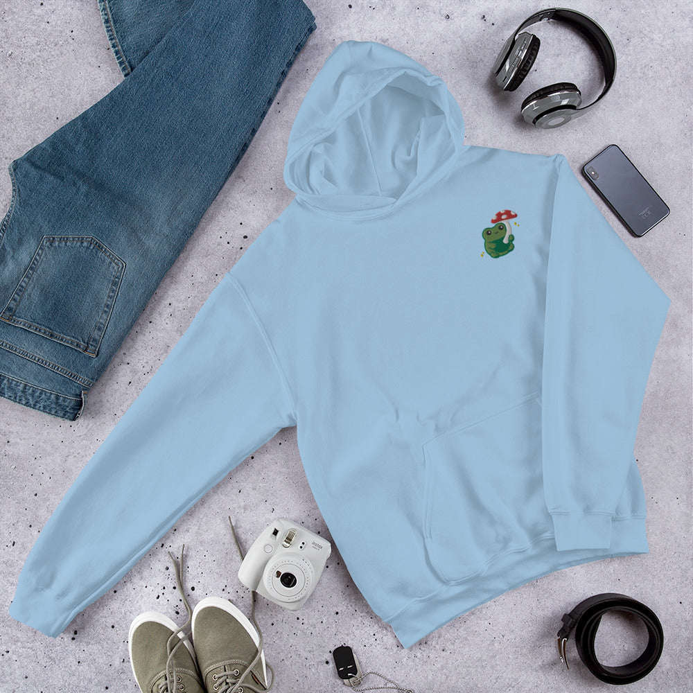 Embroidered Mushroom Frog Hoodie