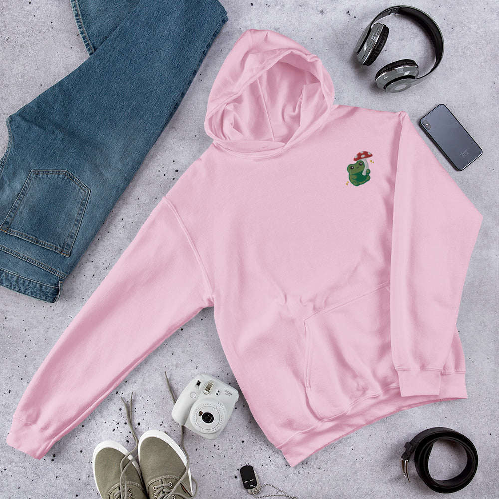 Embroidered Mushroom Frog Hoodie