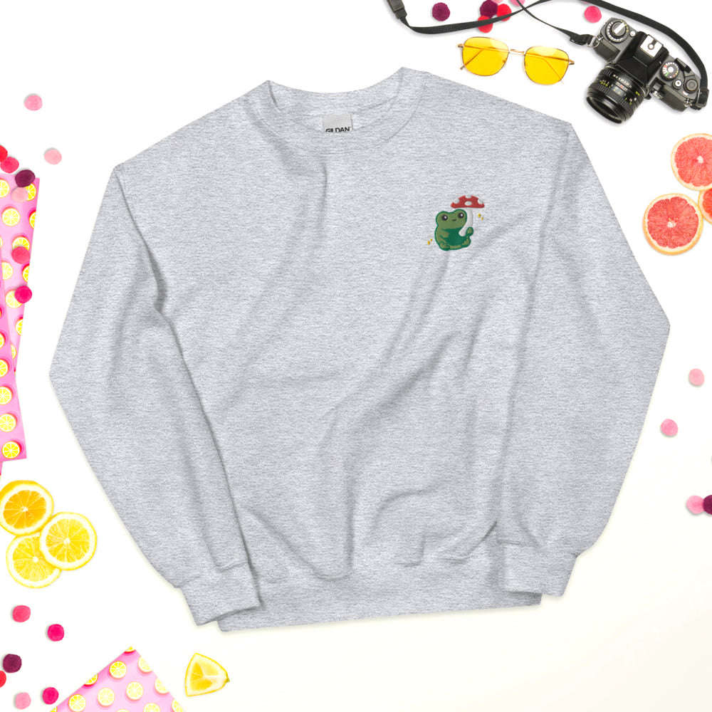 Embroidered Mushroom Frog Sweatshirt