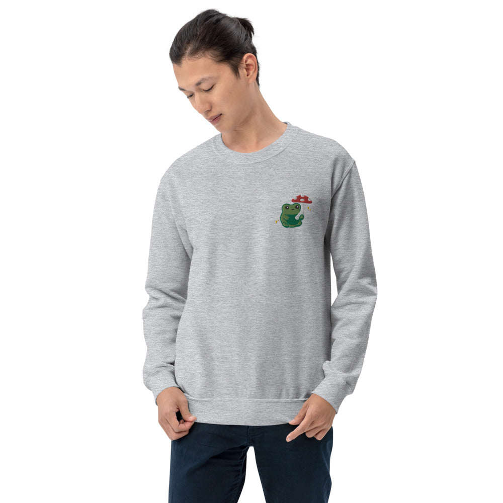 Embroidered Mushroom Frog Sweatshirt