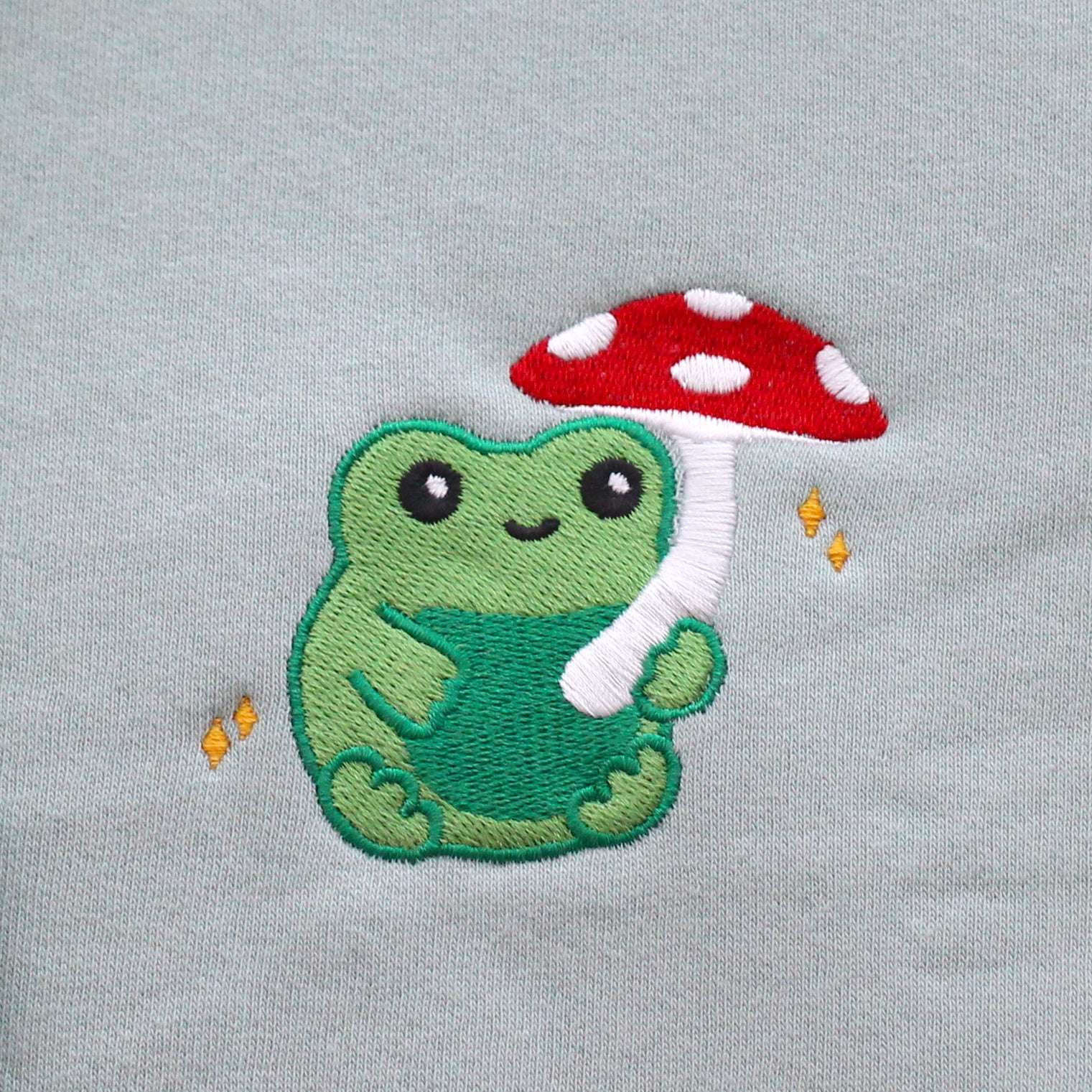 Embroidered Mushroom Frog Sweatshirt