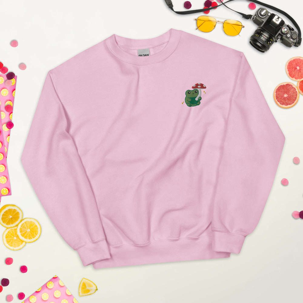 Embroidered Mushroom Frog Sweatshirt