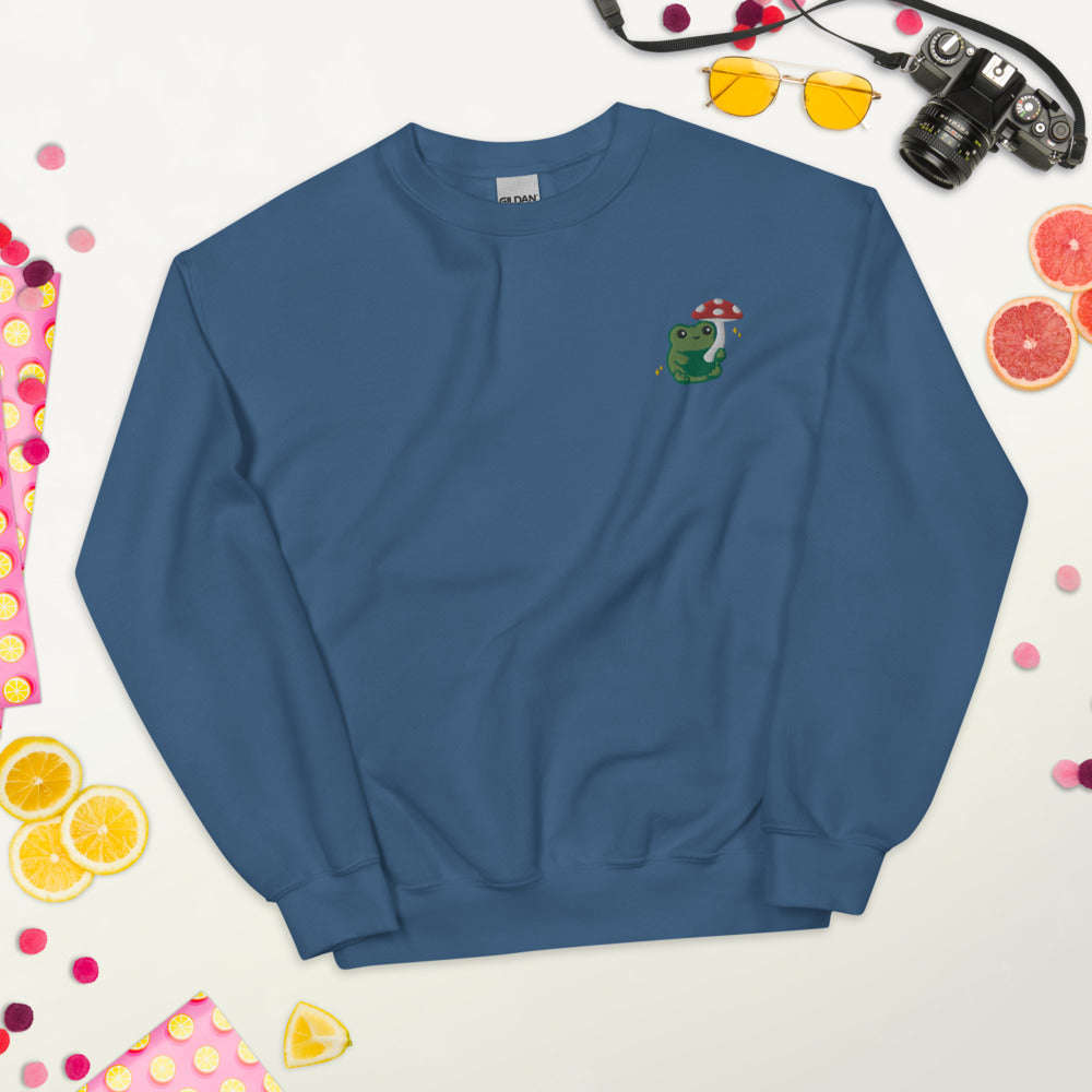 Embroidered Mushroom Frog Sweatshirt